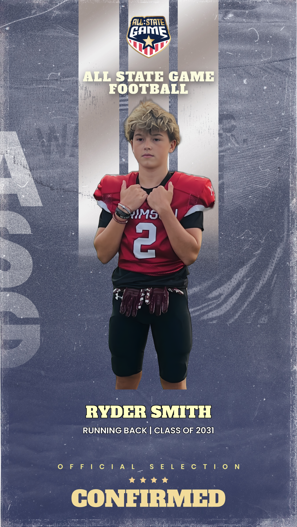 All State Game player card for Ryder Smith