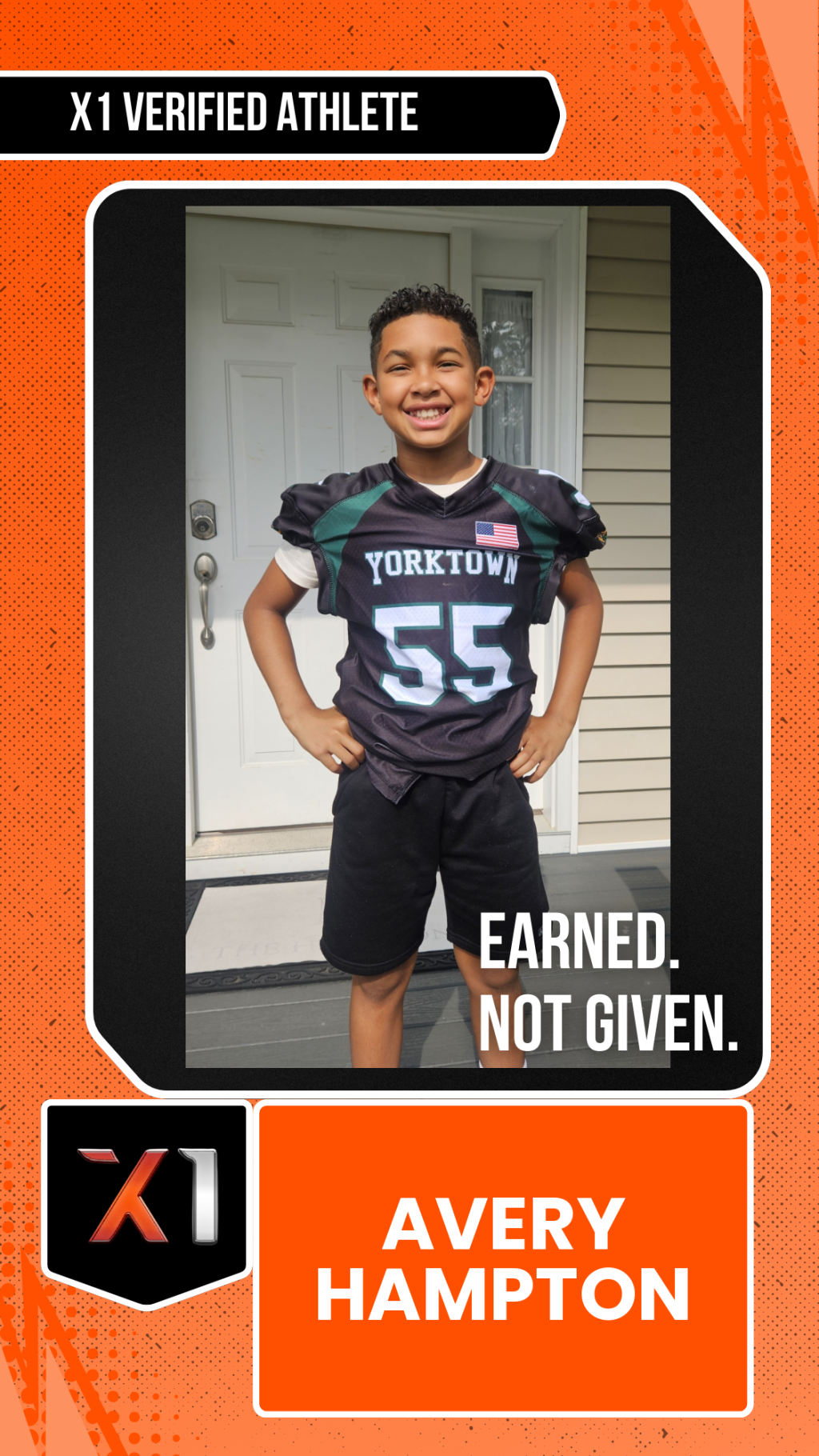 EXACT X1 player card for Avery Hampton