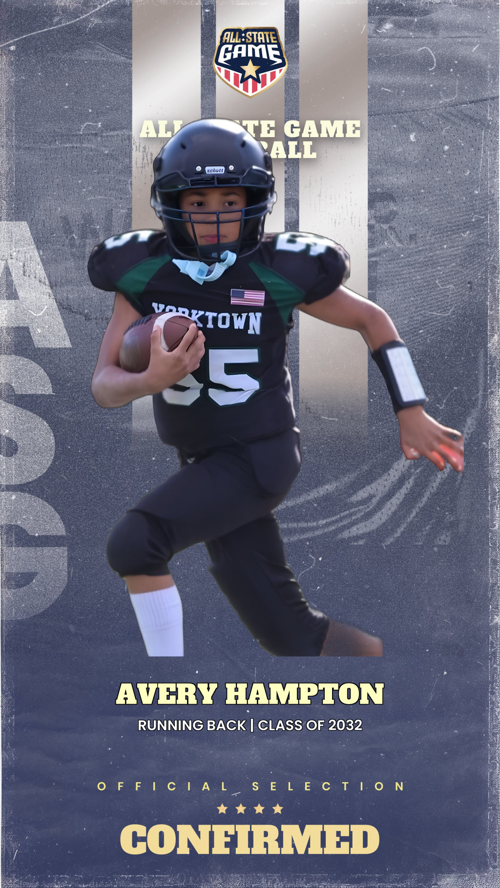 All State Game player card for Avery Hampton