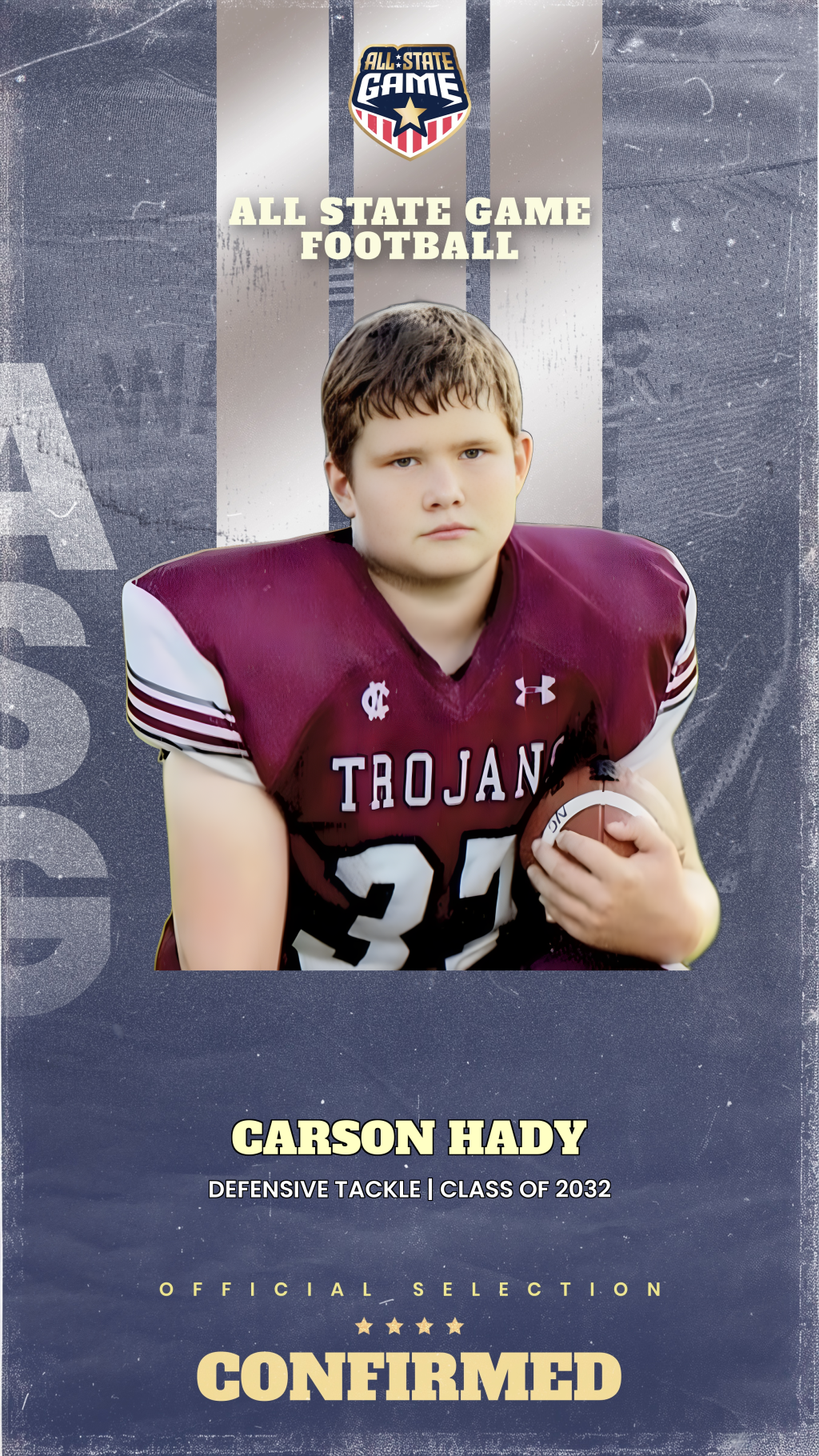 All State Game player card for Carson Hady