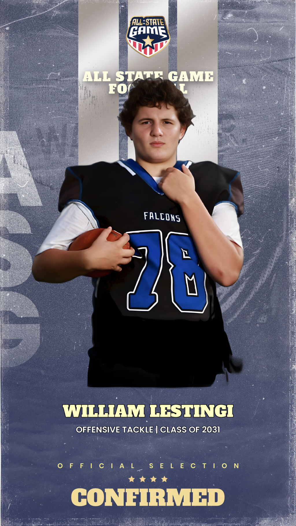 All State Game player card for William Lestingi
