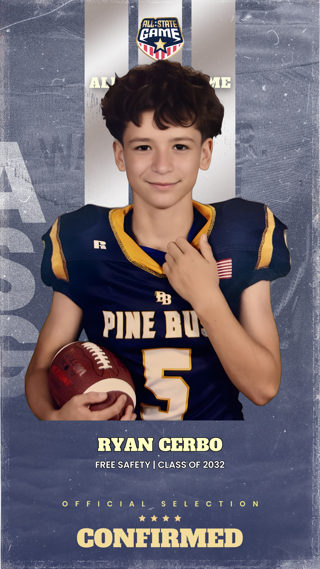 All State Game player card for Ryan Cerbo