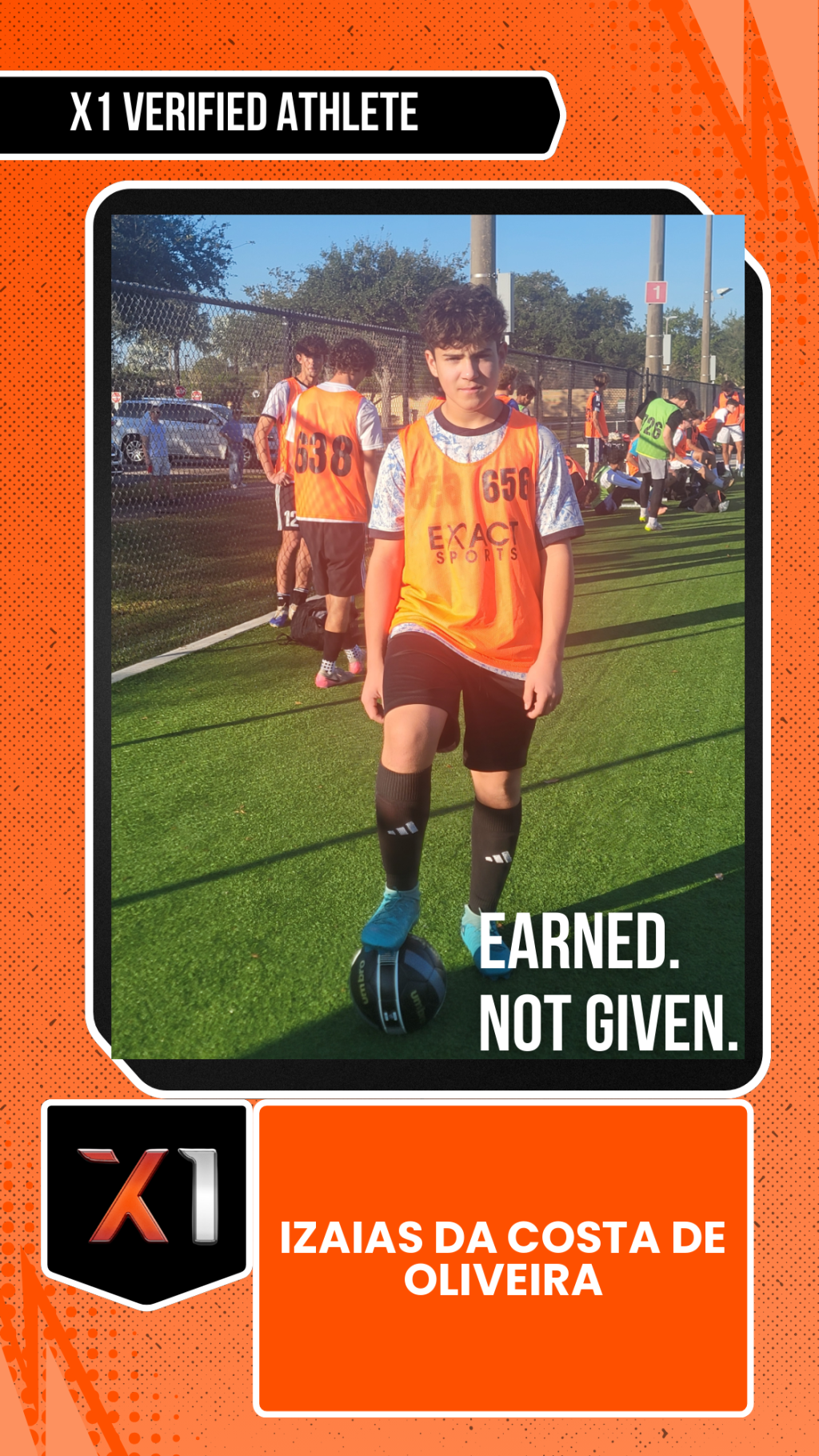 EXACT X1 player card for IZAIAS DA COSTA DE OLIVEIRA