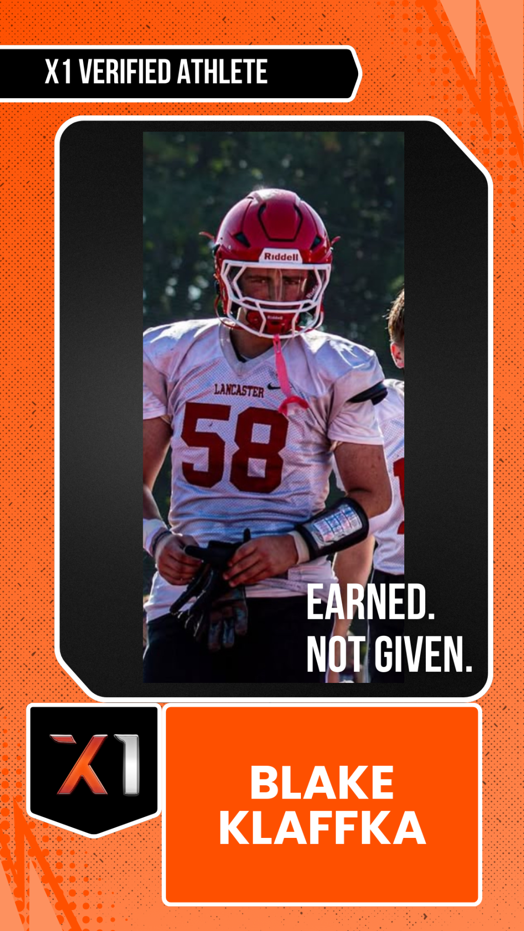 EXACT X1 player card for Blake Klaffka