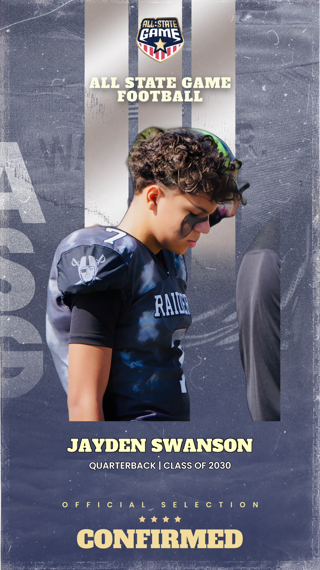 All State Game player card for Jayden Swanson