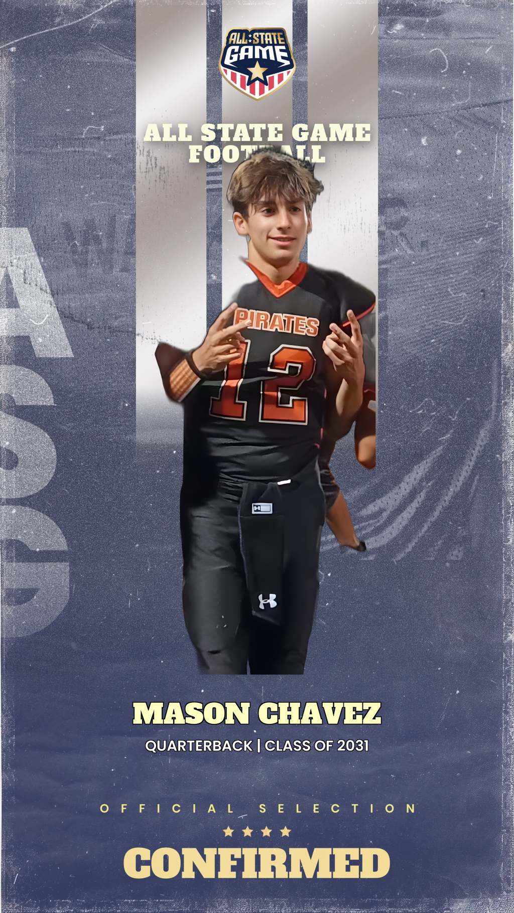 All State Game player card for Mason Chavez