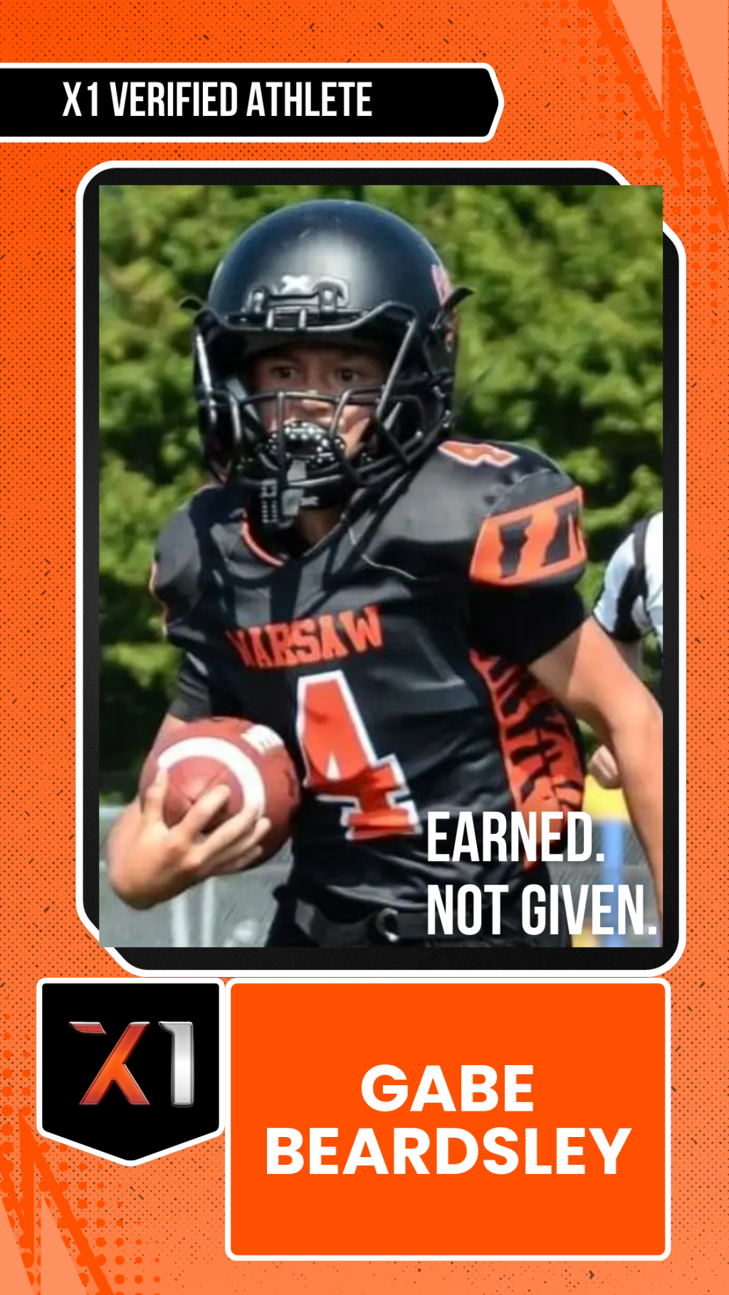 EXACT X1 player card for Gabe Beardsley