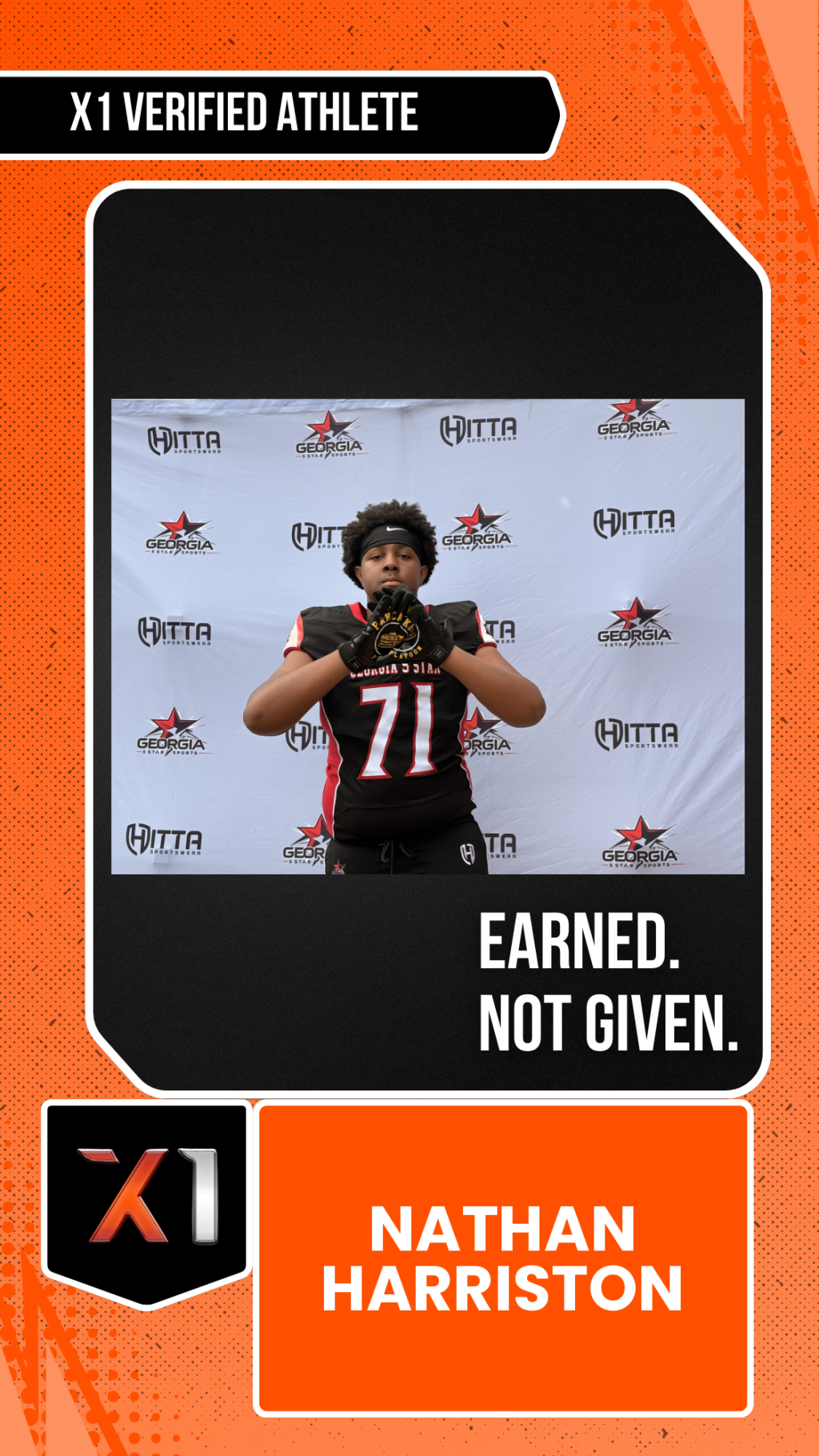 EXACT X1 player card for Nathan Harriston