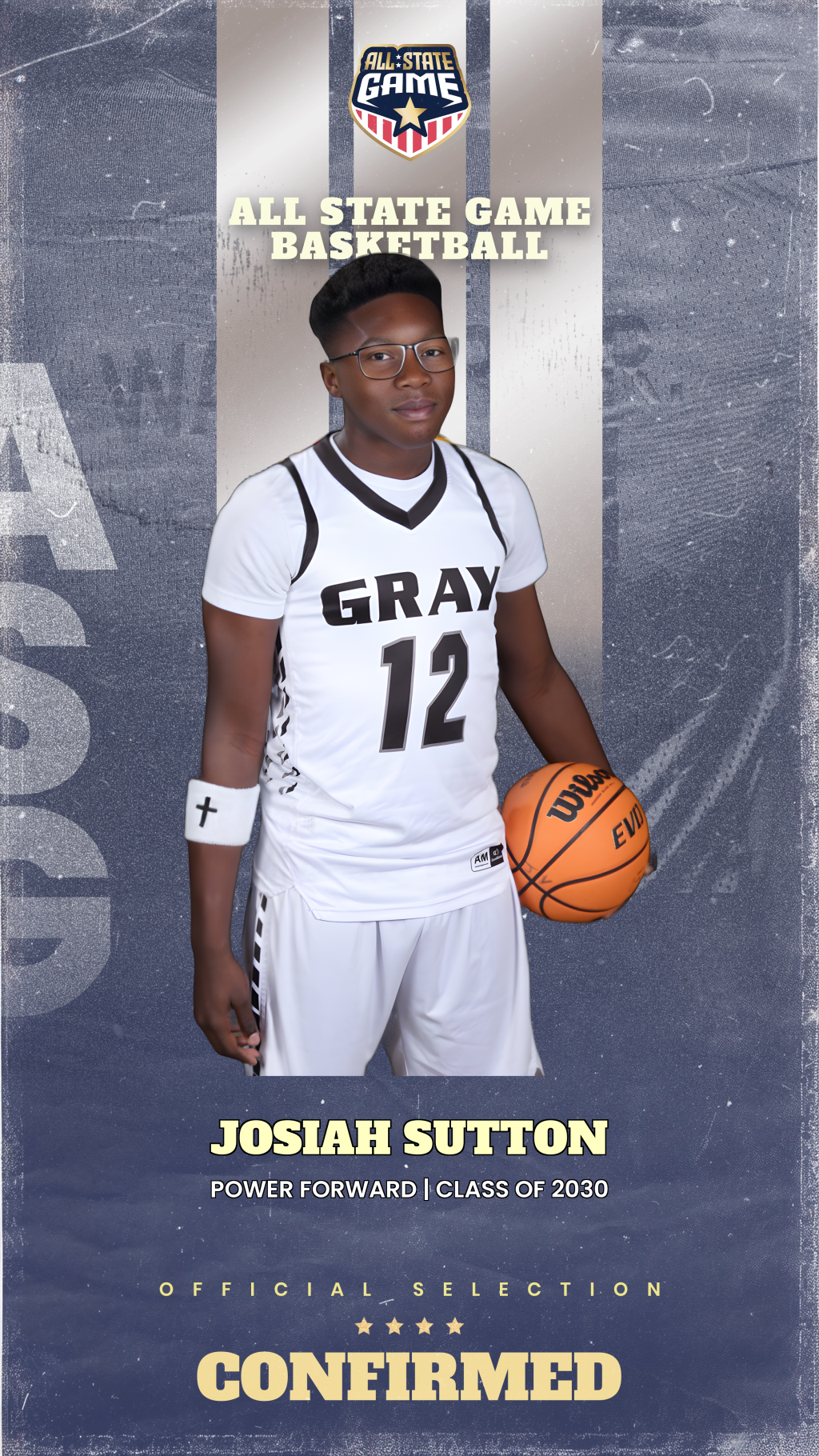 All State Game player card for Josiah Sutton