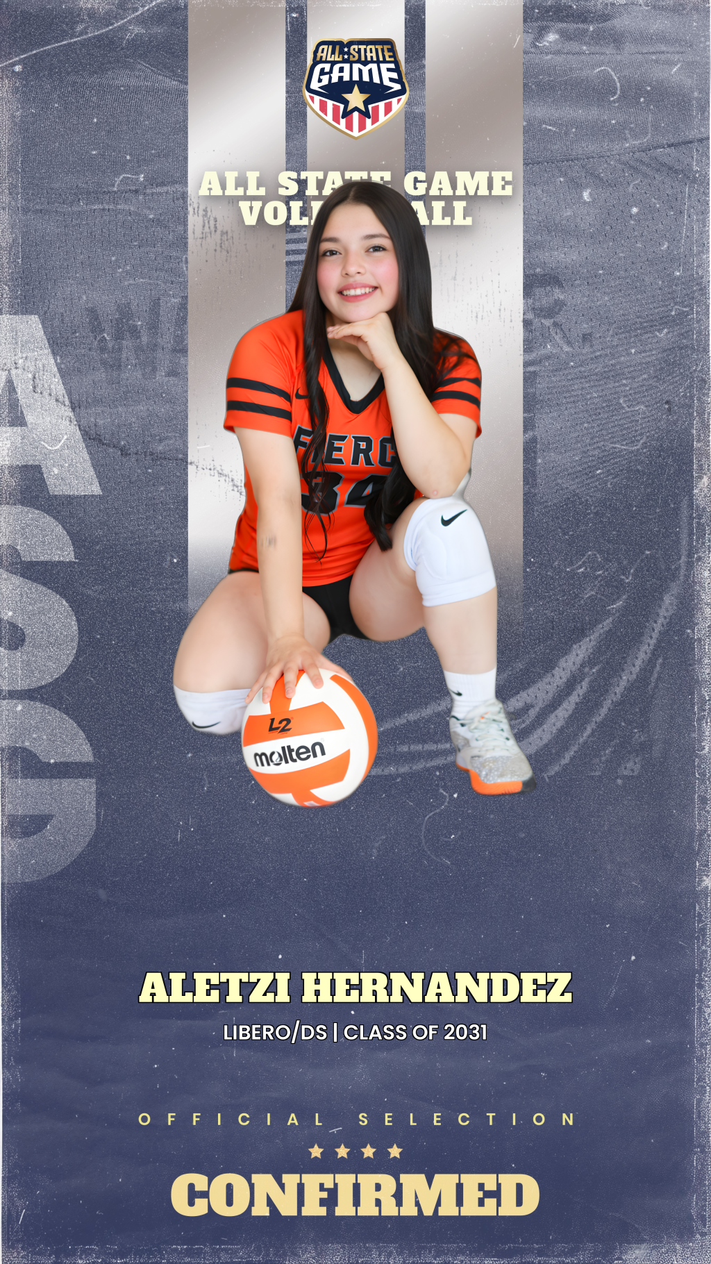 All State Game player card for Aletzi Hernandez