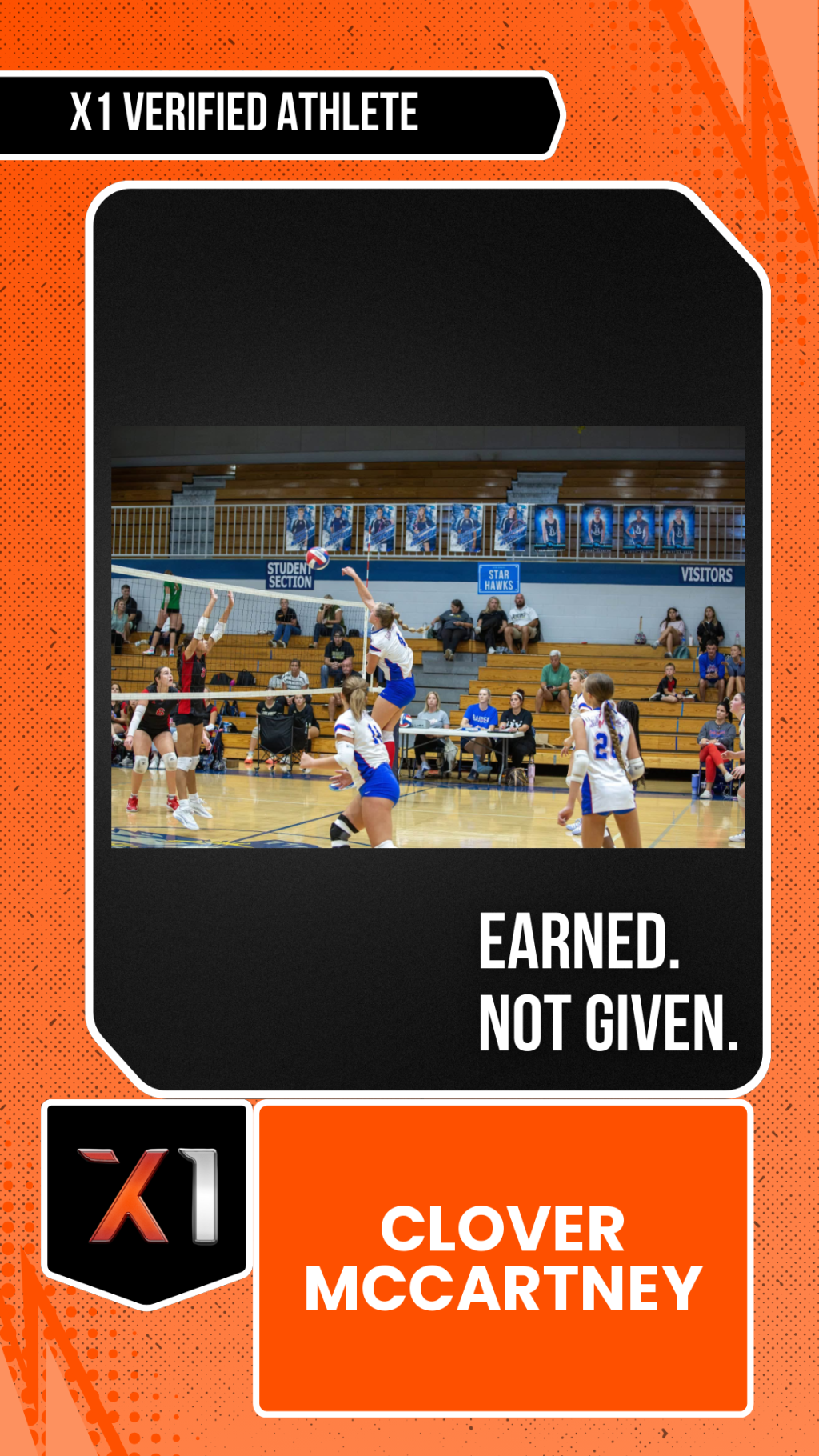 EXACT X1 player card for Clover McCartney