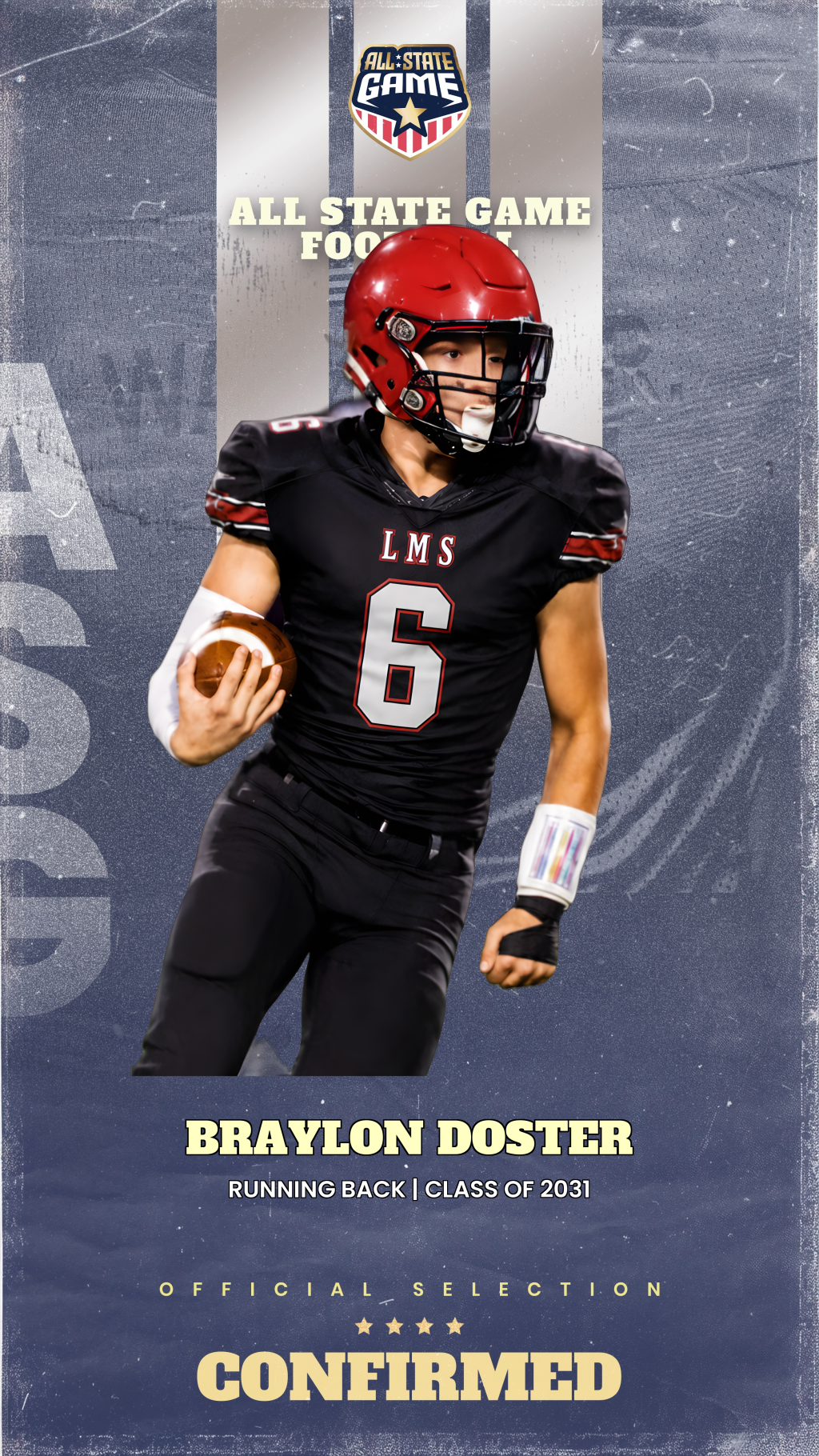 All State Game player card for Braylon Doster