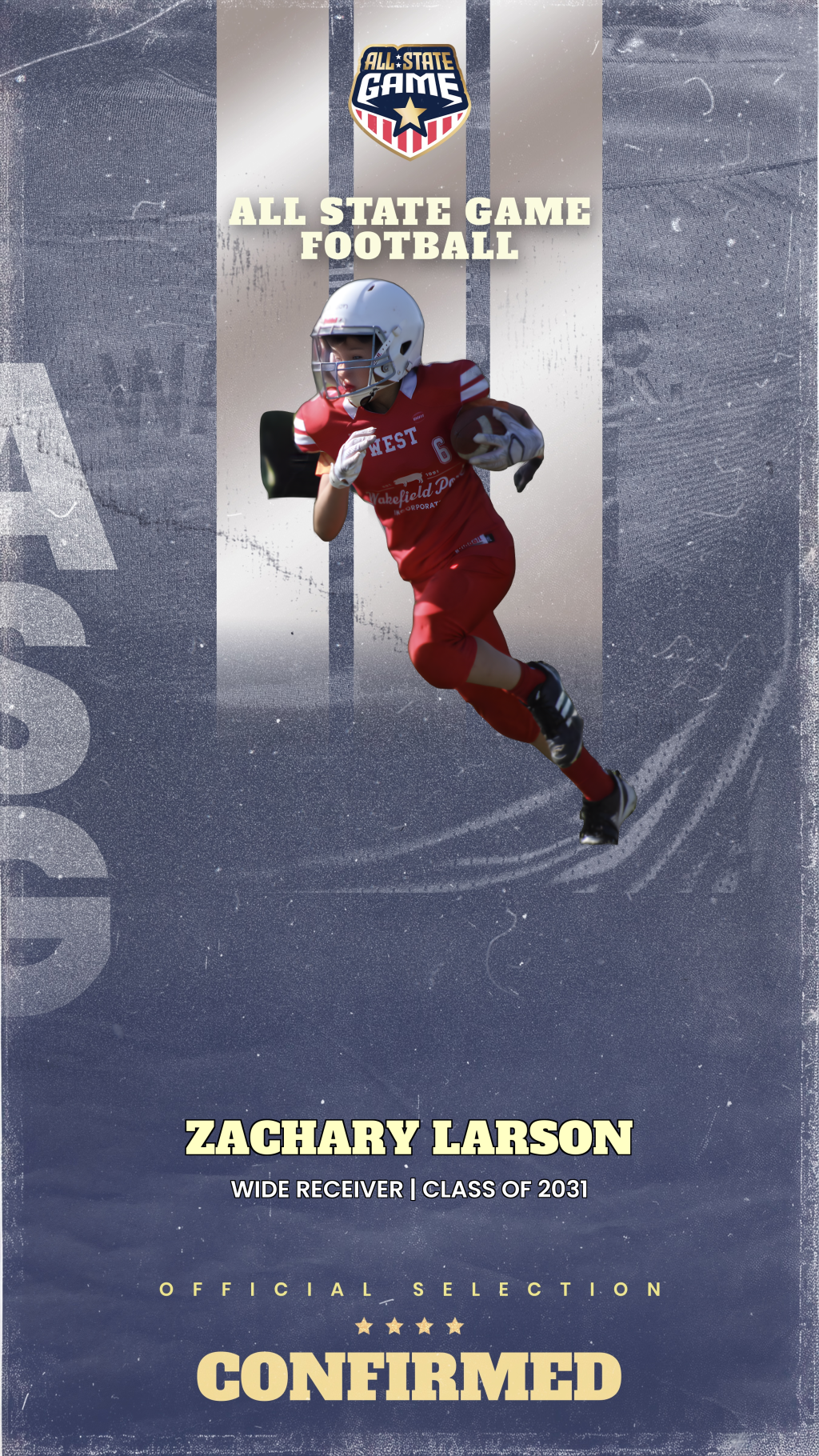 All State Game player card for Zach Larson