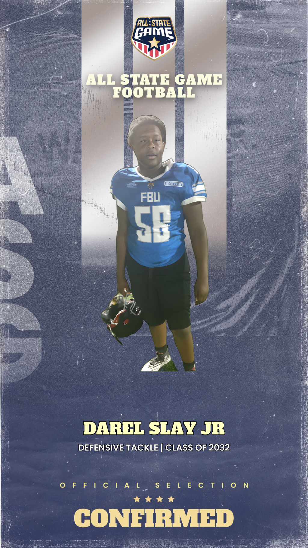 All State Game player card for Darel Slay Jr