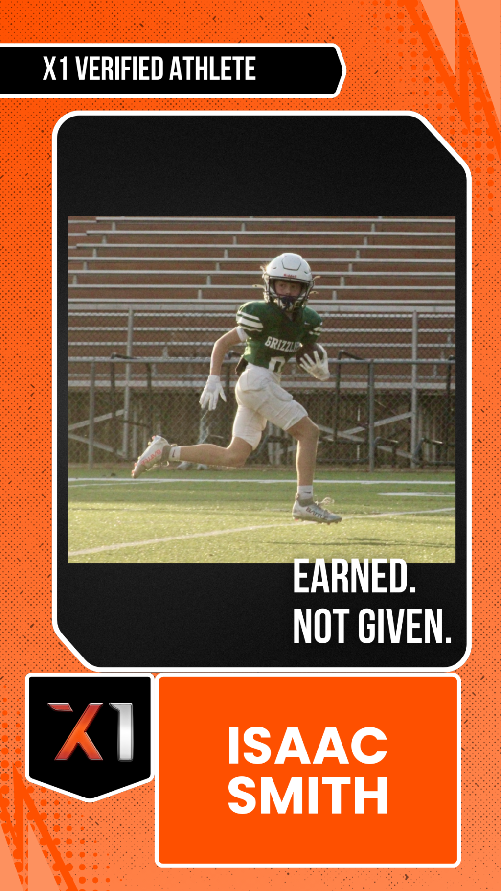EXACT X1 player card for Isaac Smith