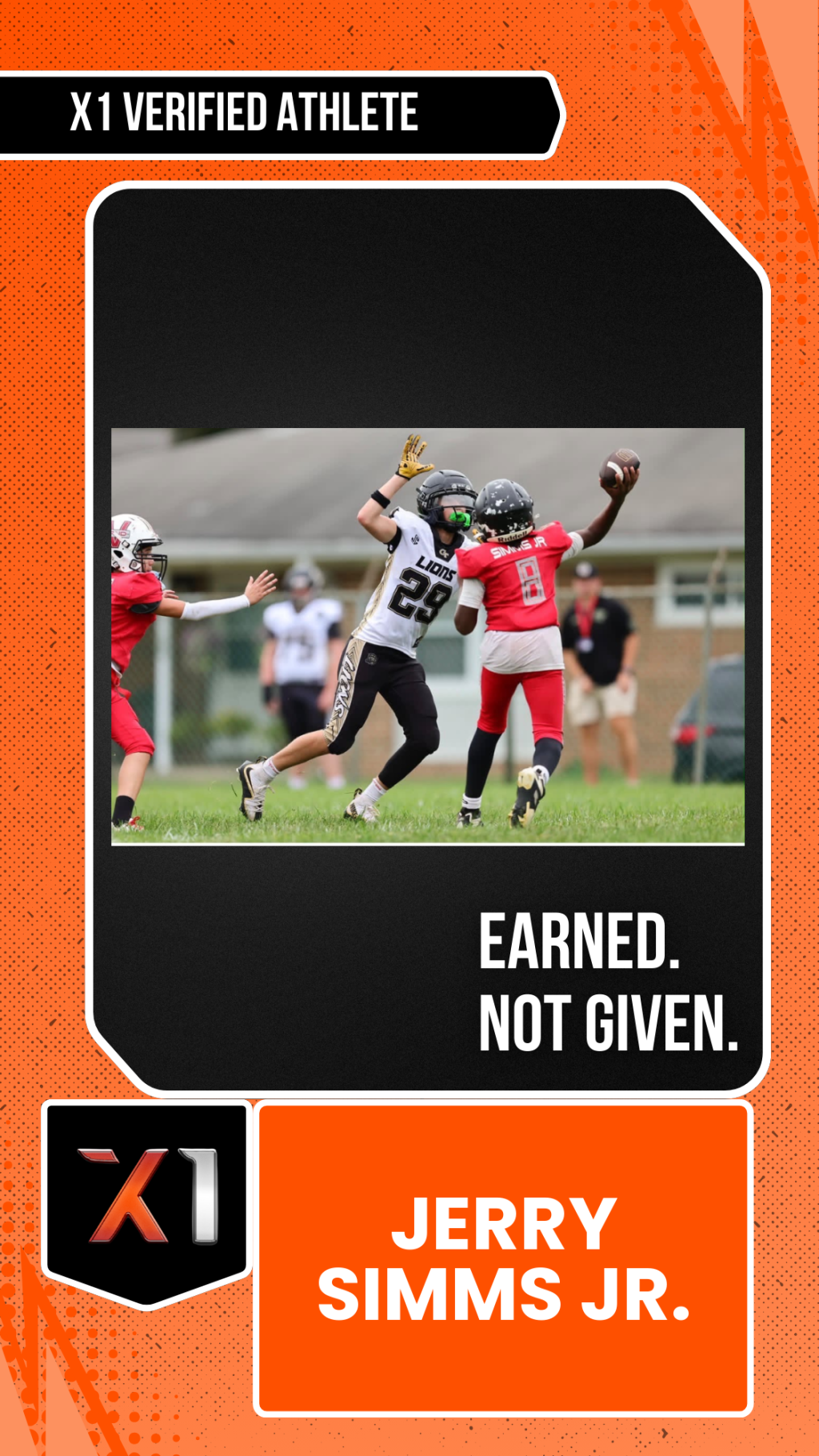 EXACT X1 player card for Jerry Simms