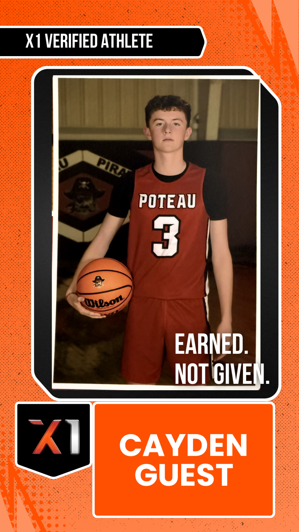 EXACT X1 player card for Cayden Guest