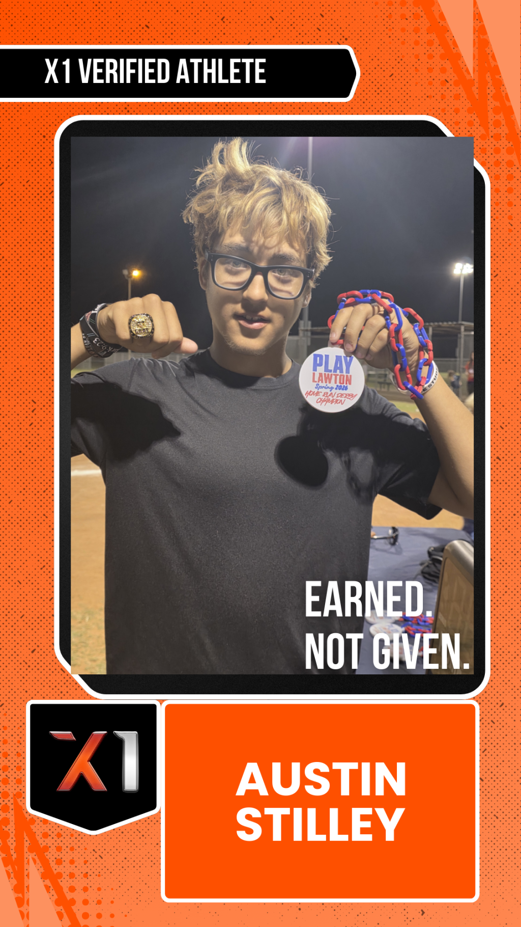 EXACT X1 player card for Austin Stilley