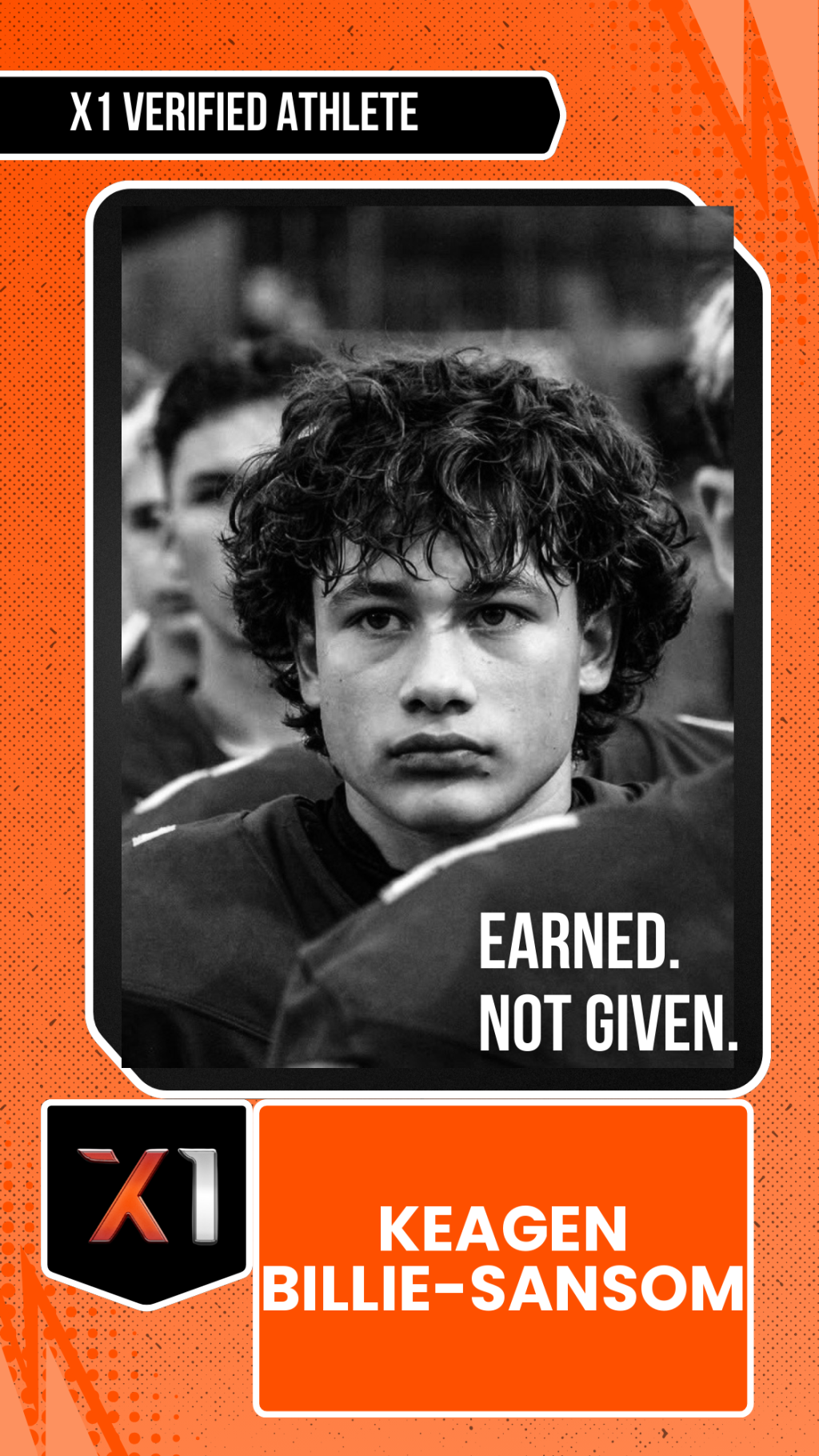 EXACT X1 player card for Keagen Billie-Sansom