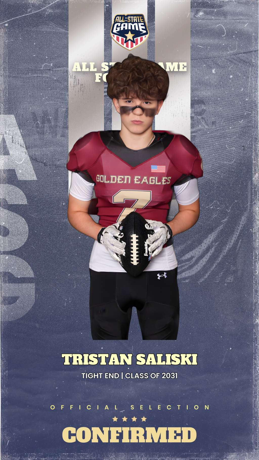 All State Game player card for Tristan Saliski