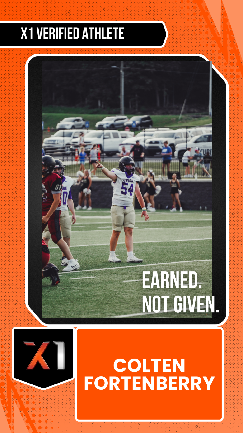 EXACT X1 player card for Colten Fortenberry