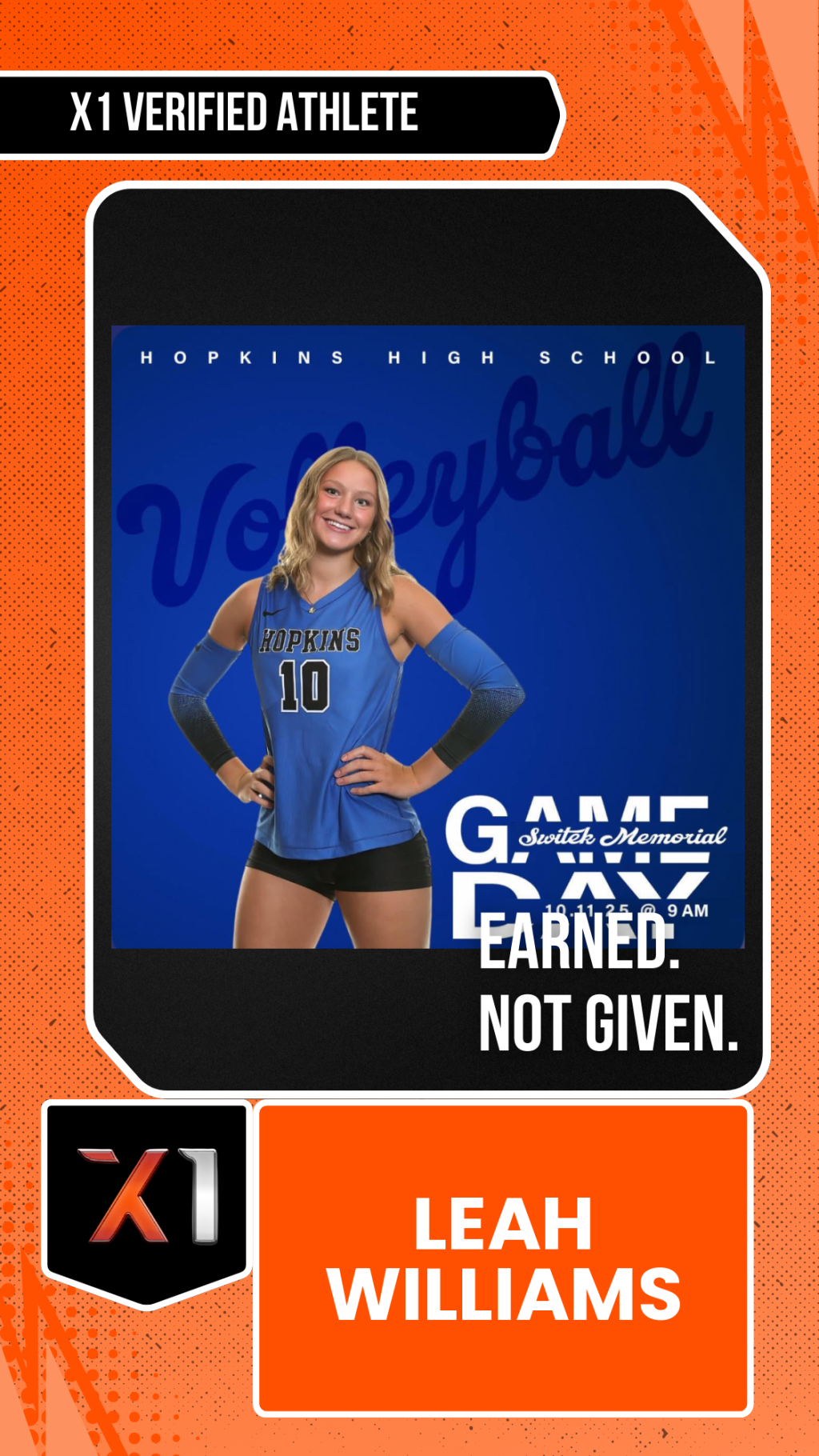 EXACT X1 player card for Leah Williams