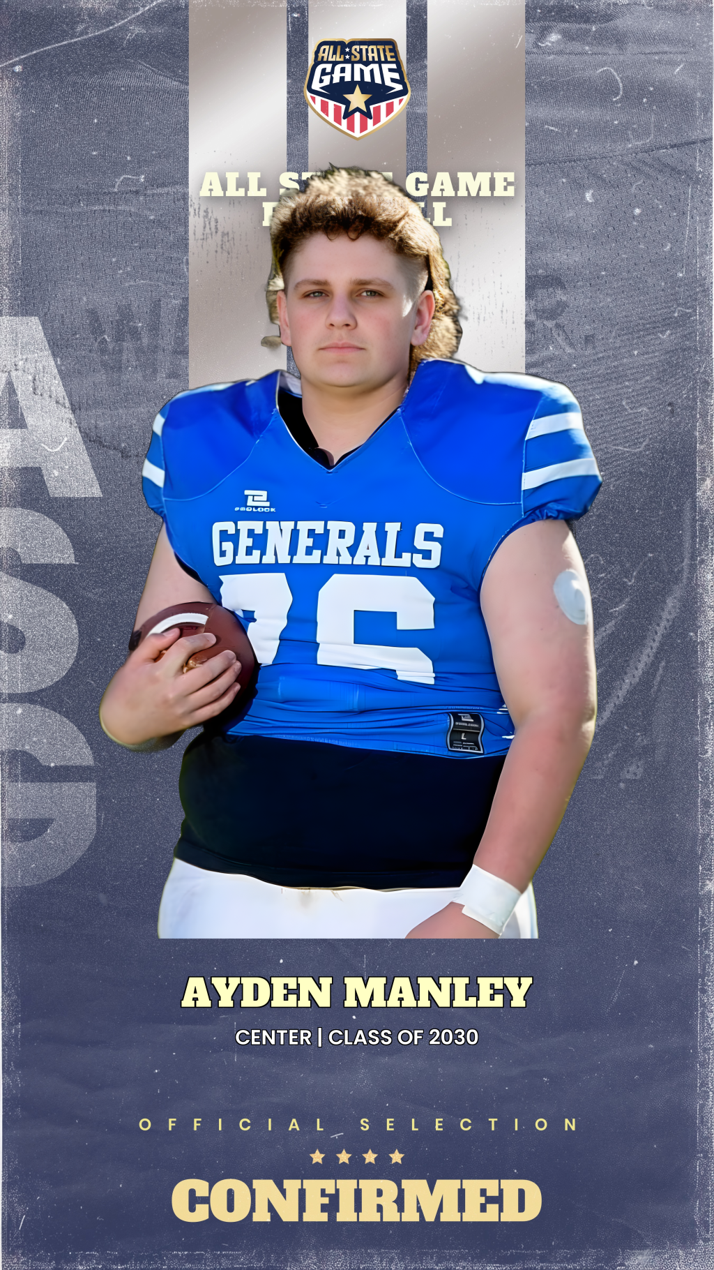 All State Game player card for Ayden Manley