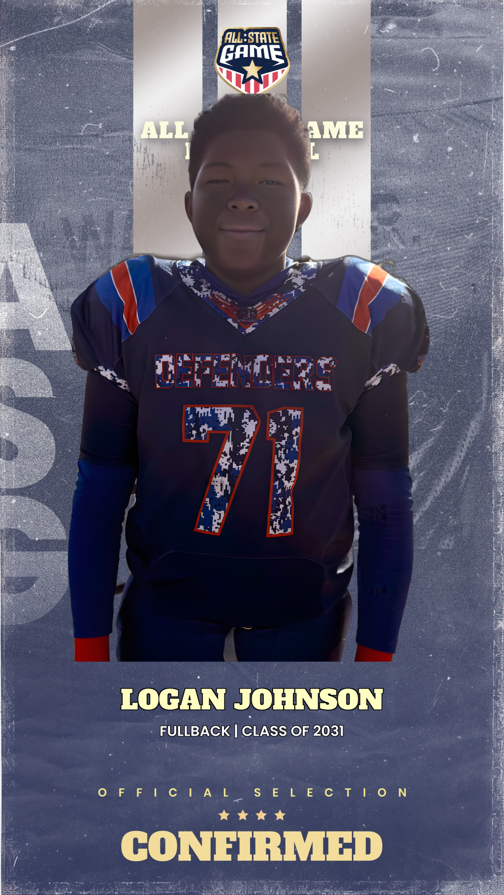 All State Game player card for Logan Johnson
