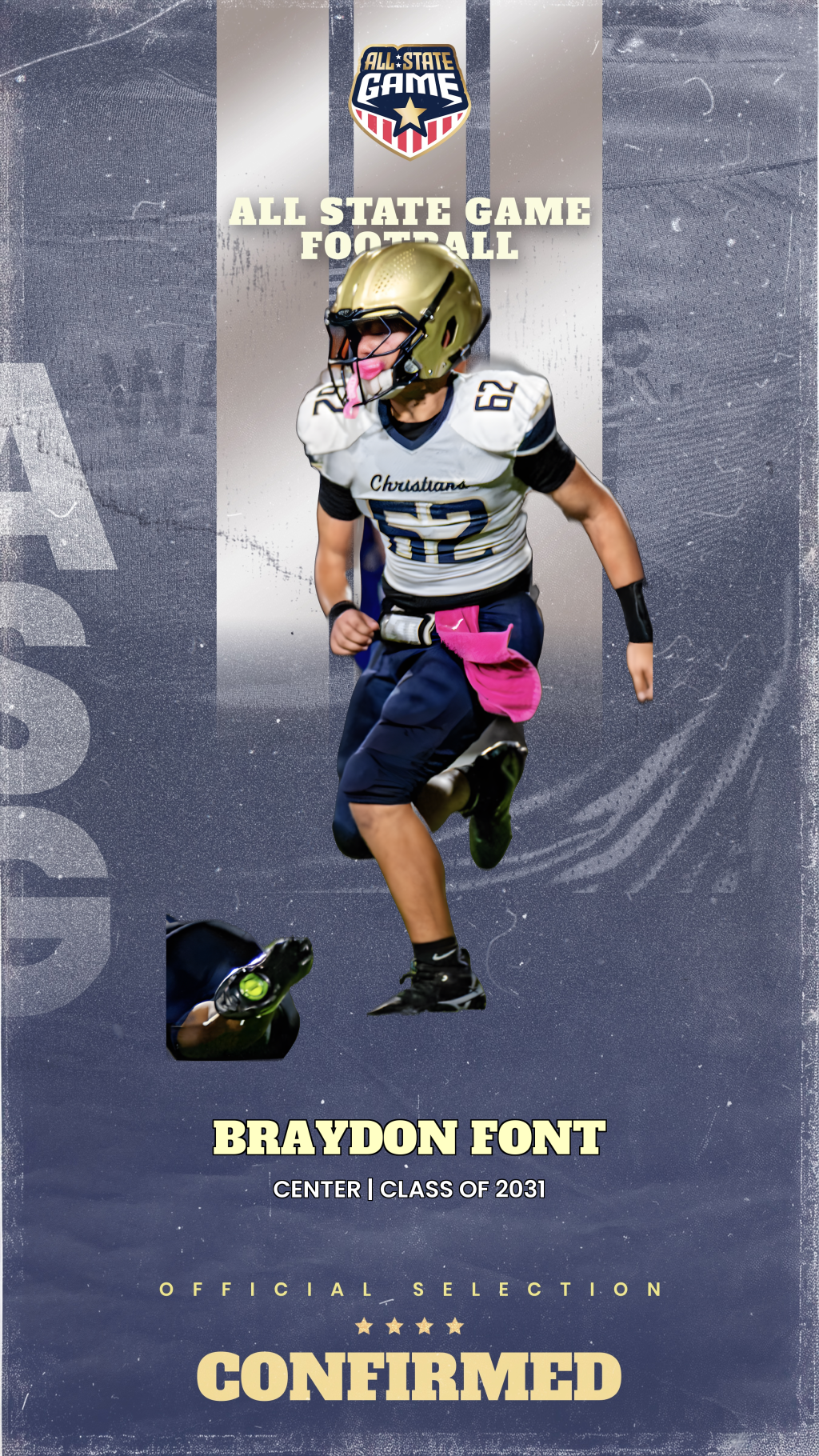 All State Game player card for Braydon Font