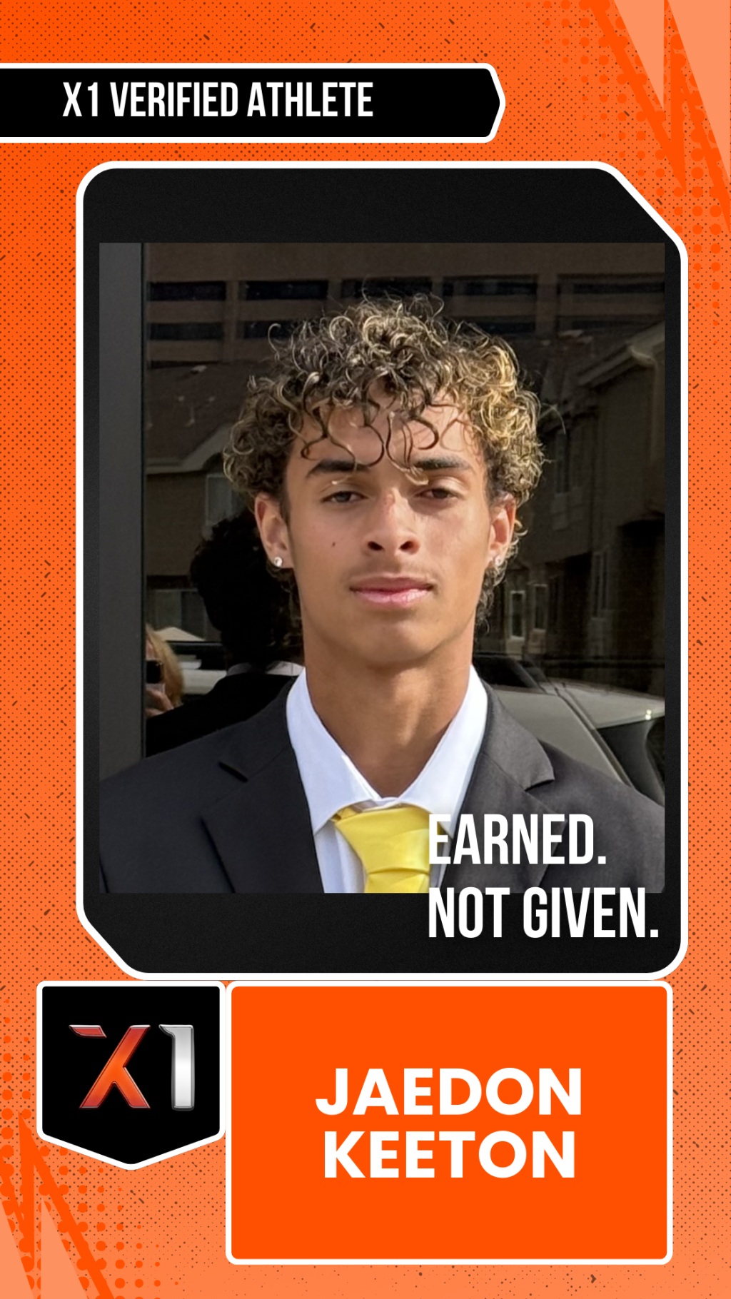 EXACT X1 player card for Jaedon Keeton