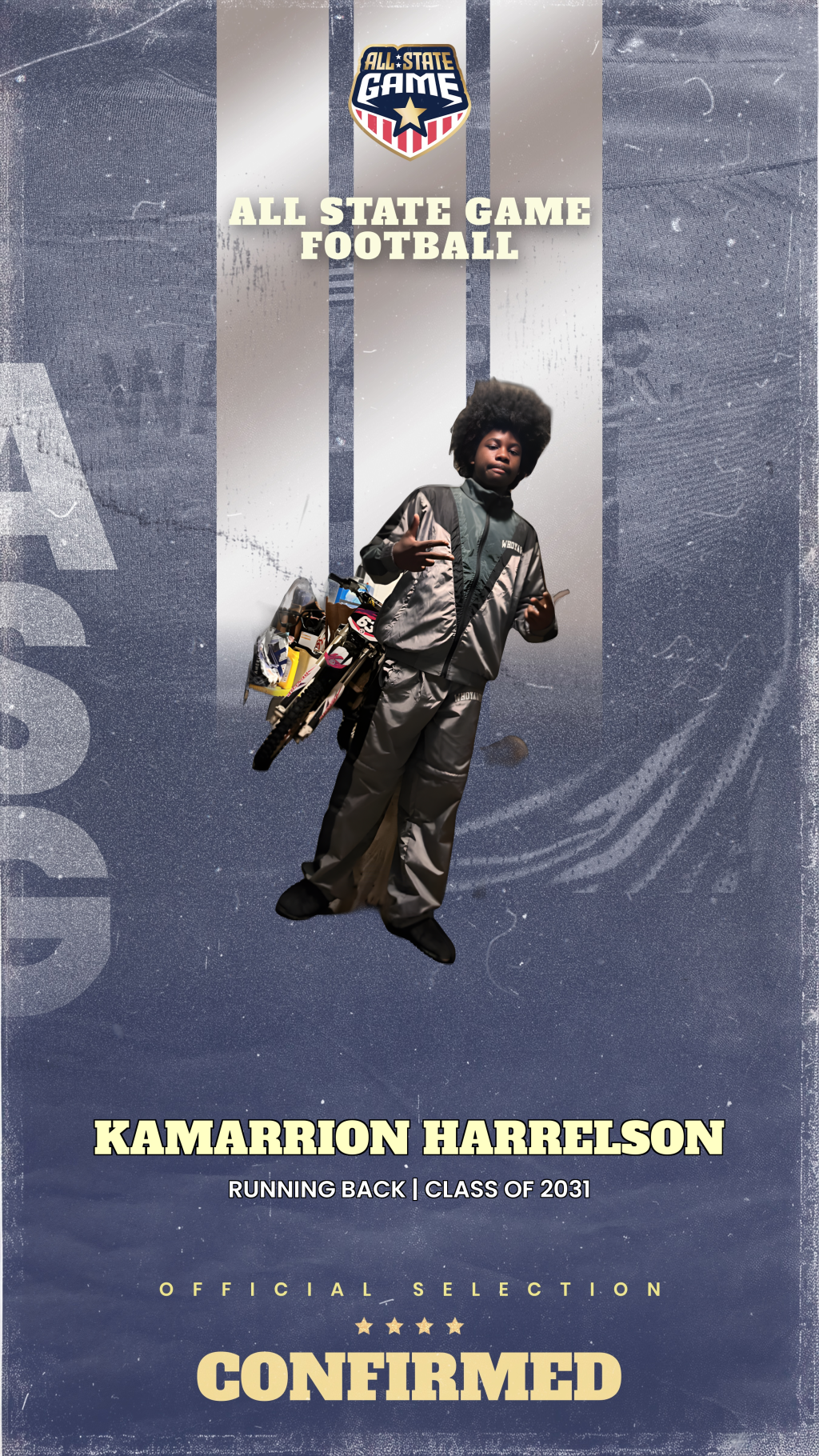 All State Game player card for Kamarrion Harrelson