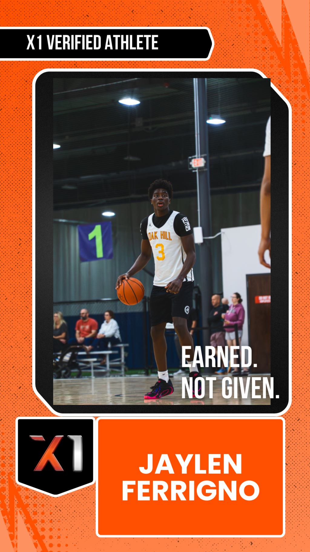 EXACT X1 player card for Jaylen Ferrigno