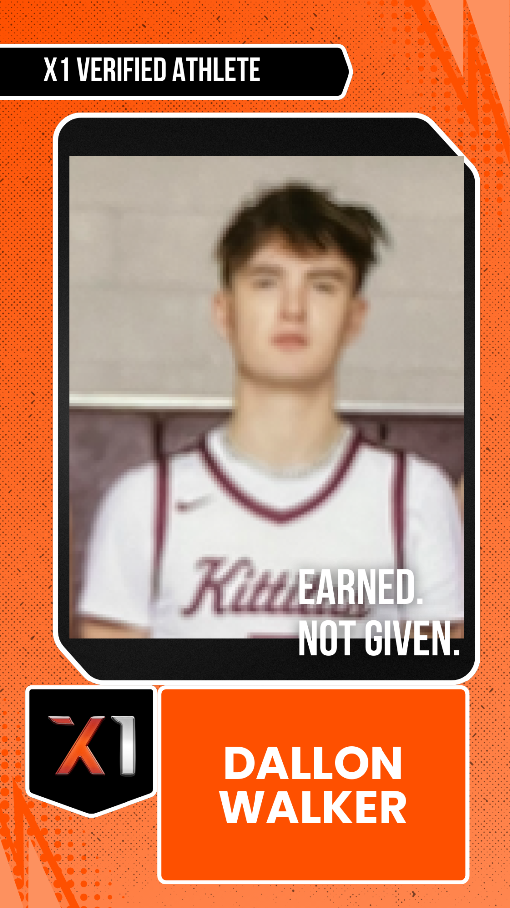 EXACT X1 player card for Dallon Walker