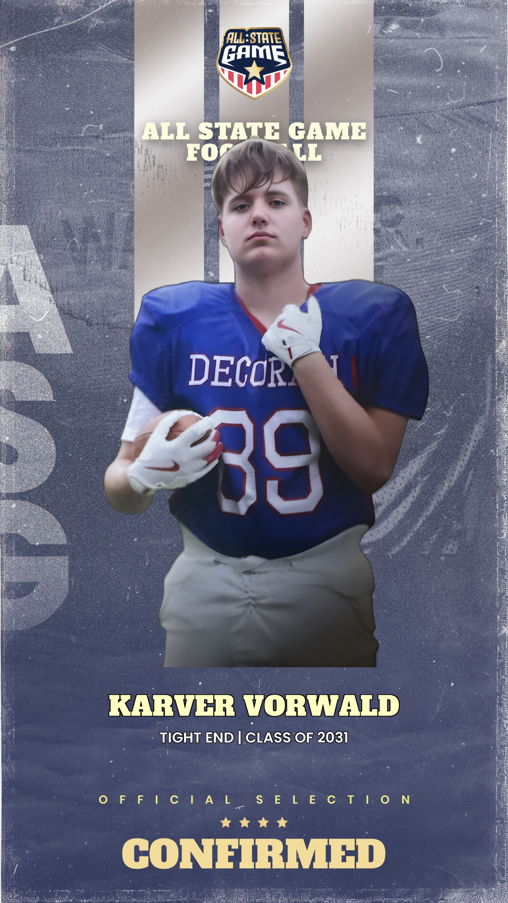 All State Game player card for Karver Vorwald