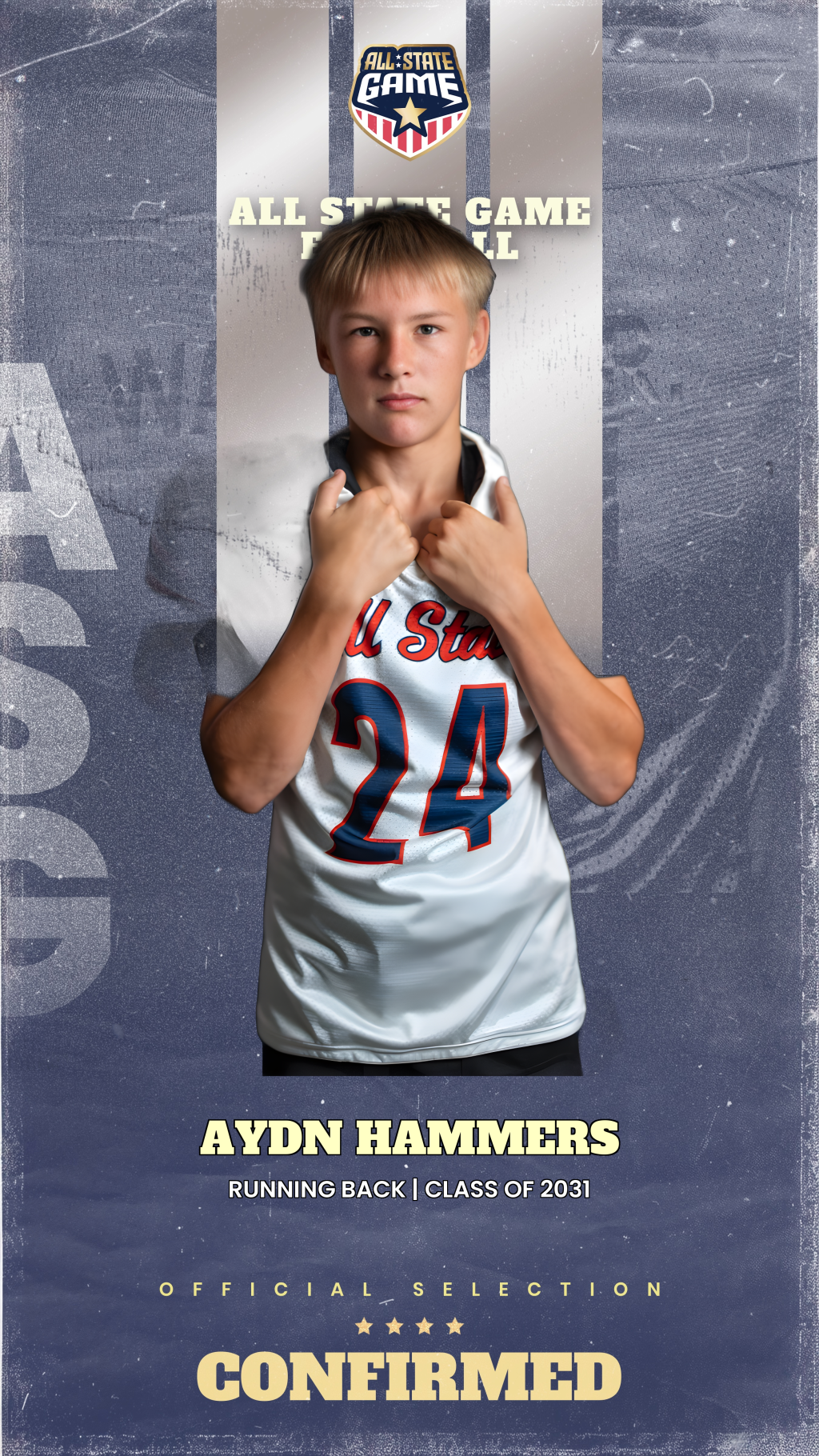 All State Game player card for Aydn Hammers