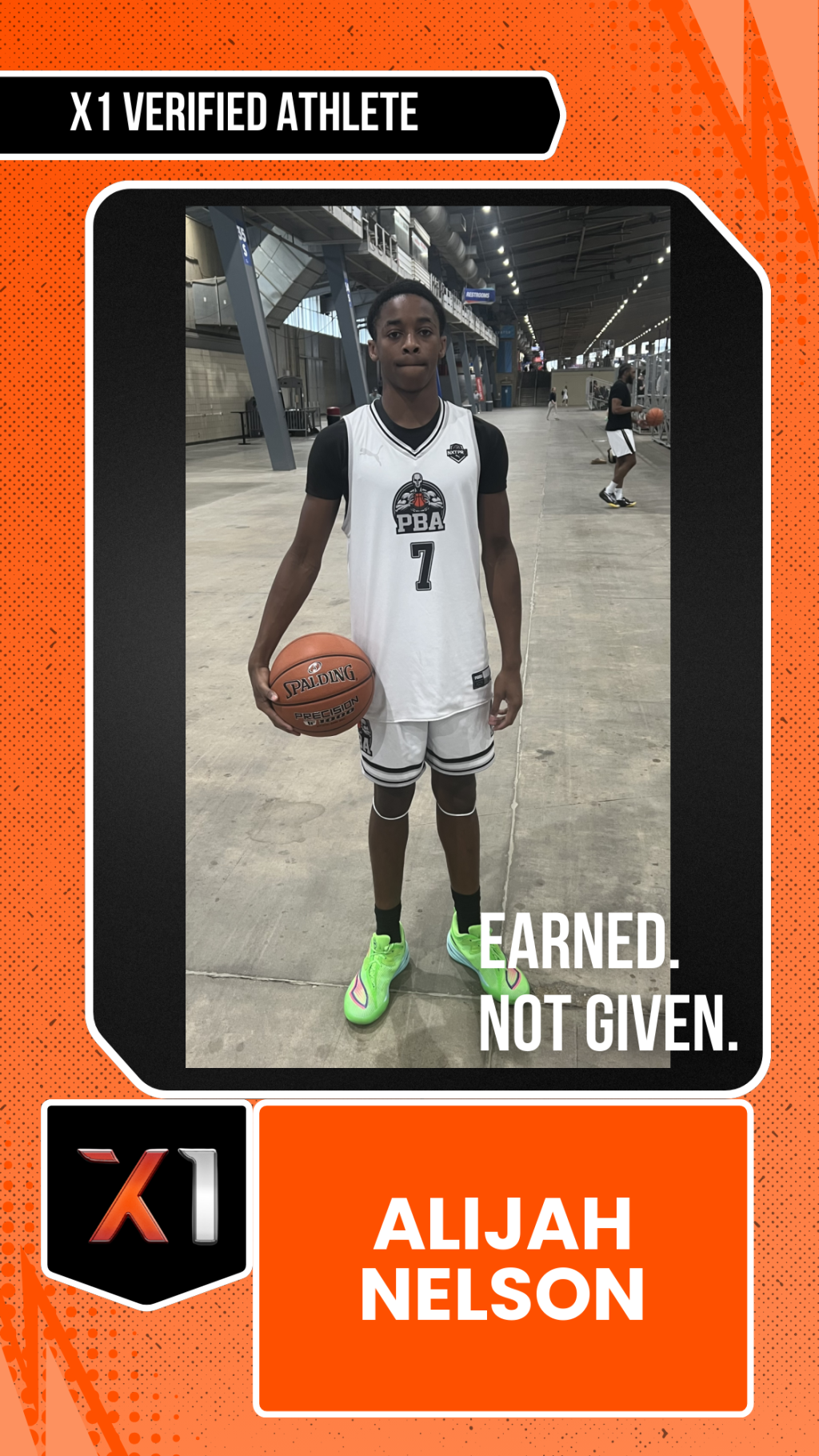 EXACT X1 player card for Alijah Nelson
