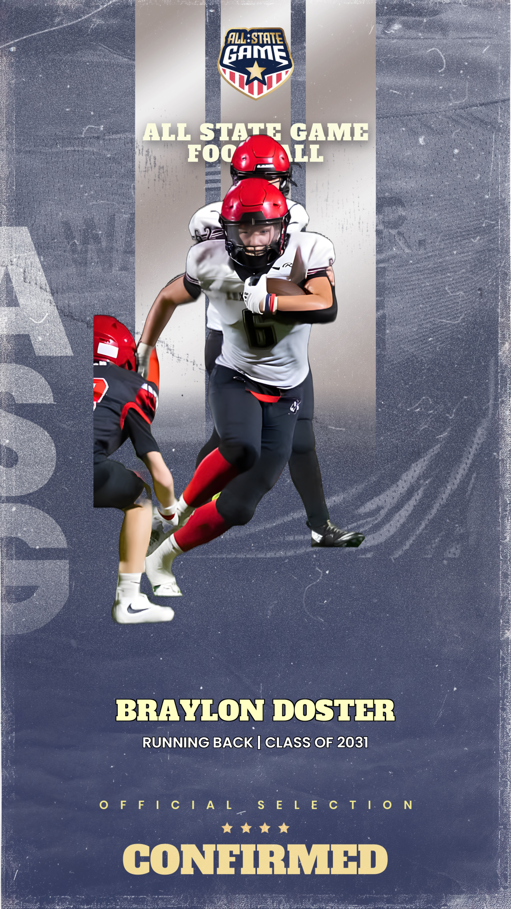 All State Game player card for Braylon Doster