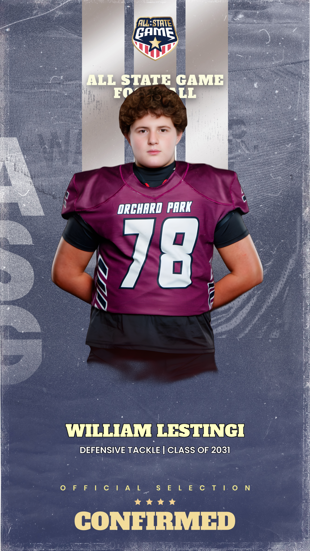 All State Game player card for William Lestingi