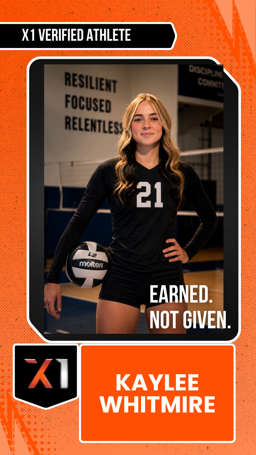 EXACT X1 player card for Kaylee Whitmire