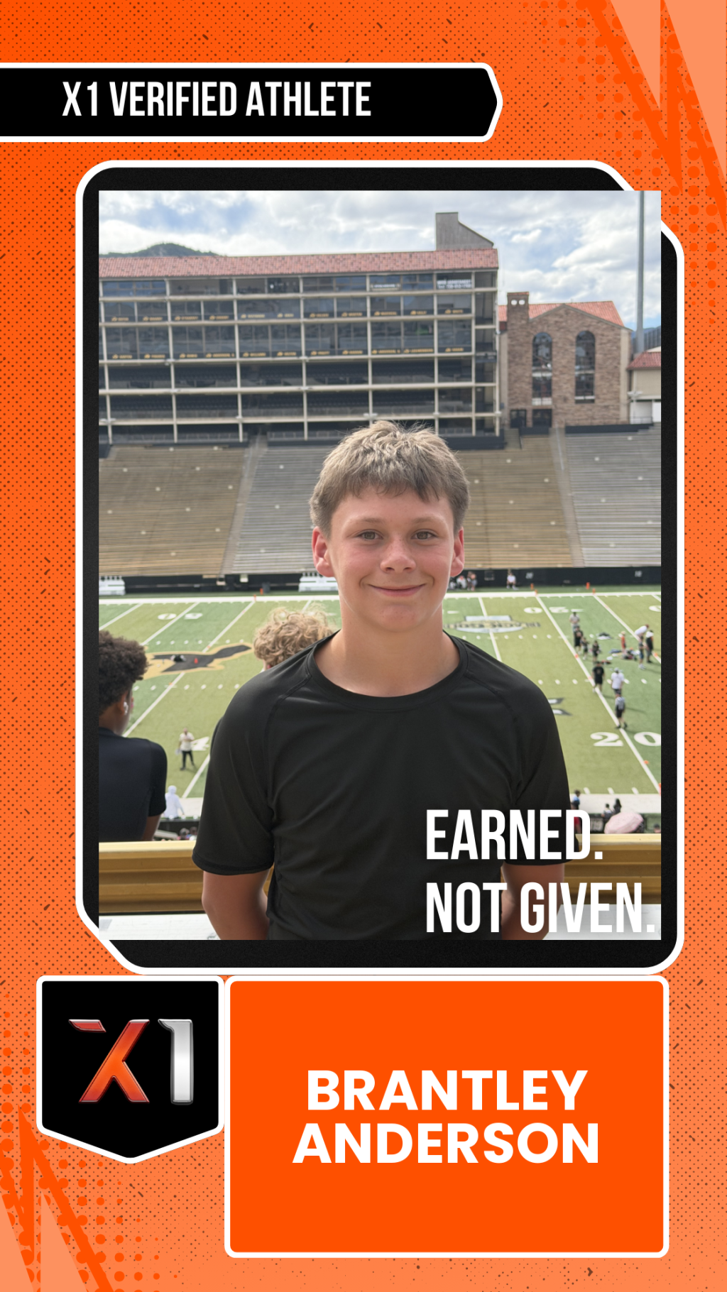 EXACT X1 player card for Brantley Anderson