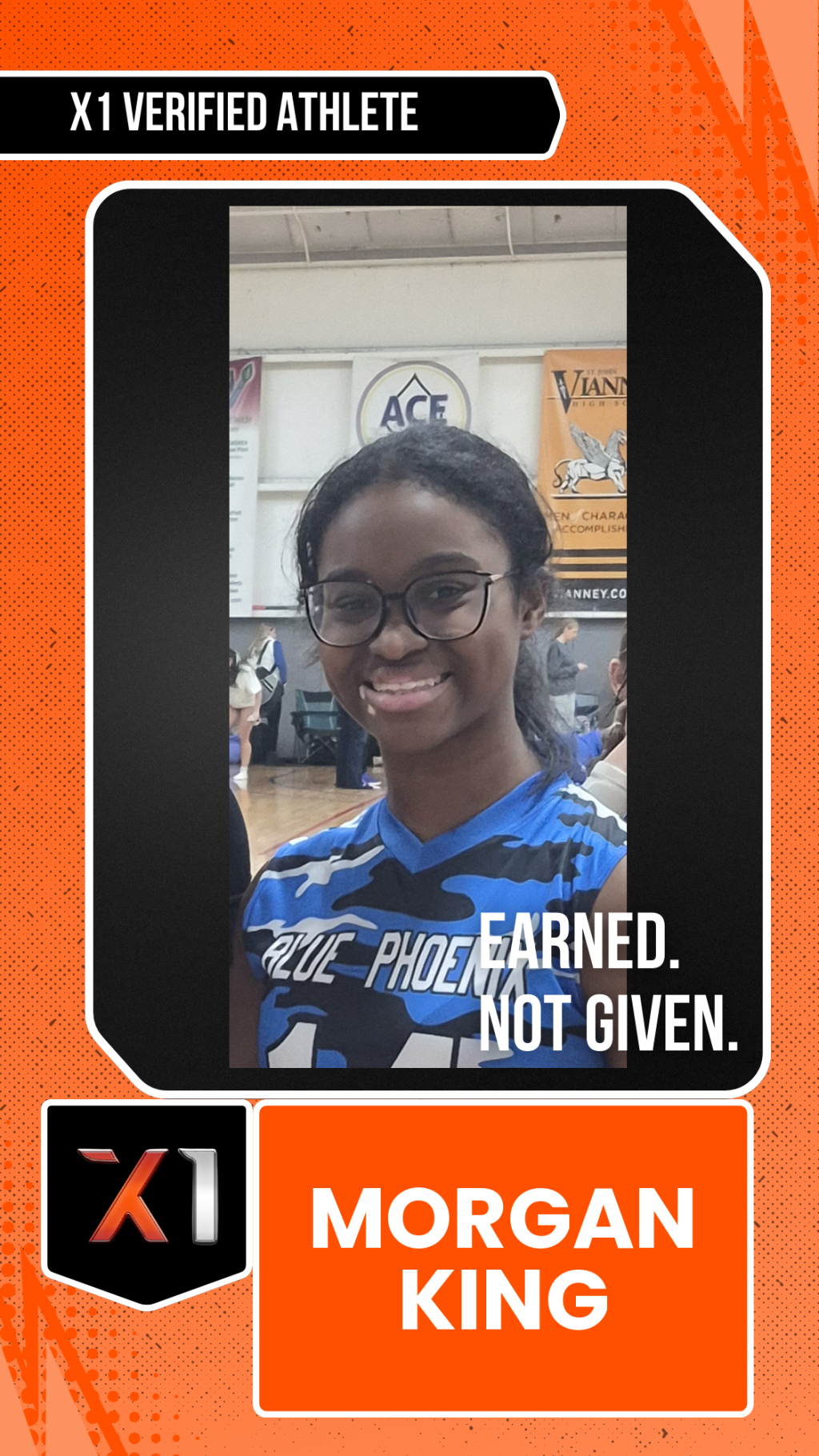 EXACT X1 player card for Morgan King