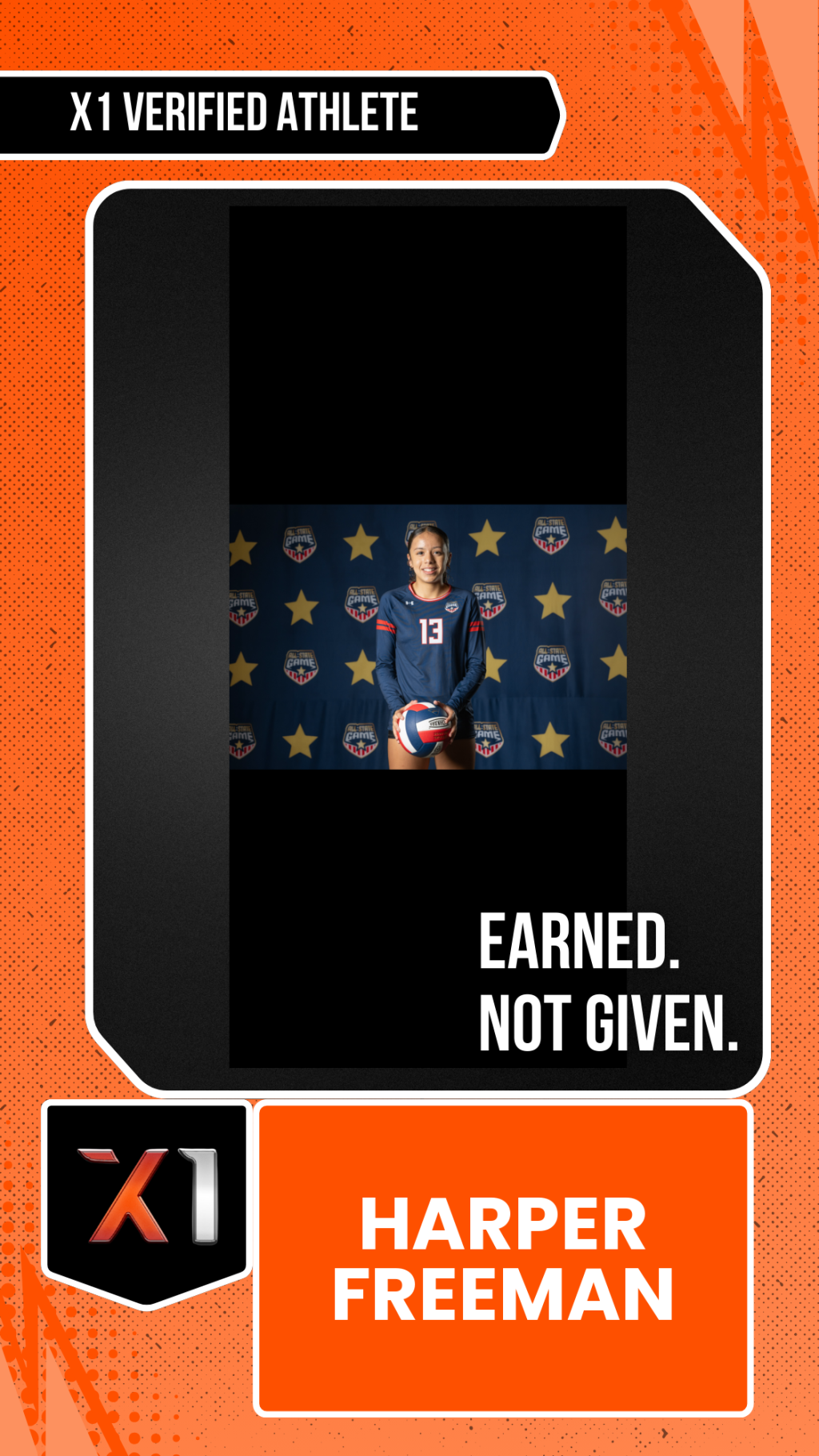 EXACT X1 player card for Harper Freeman