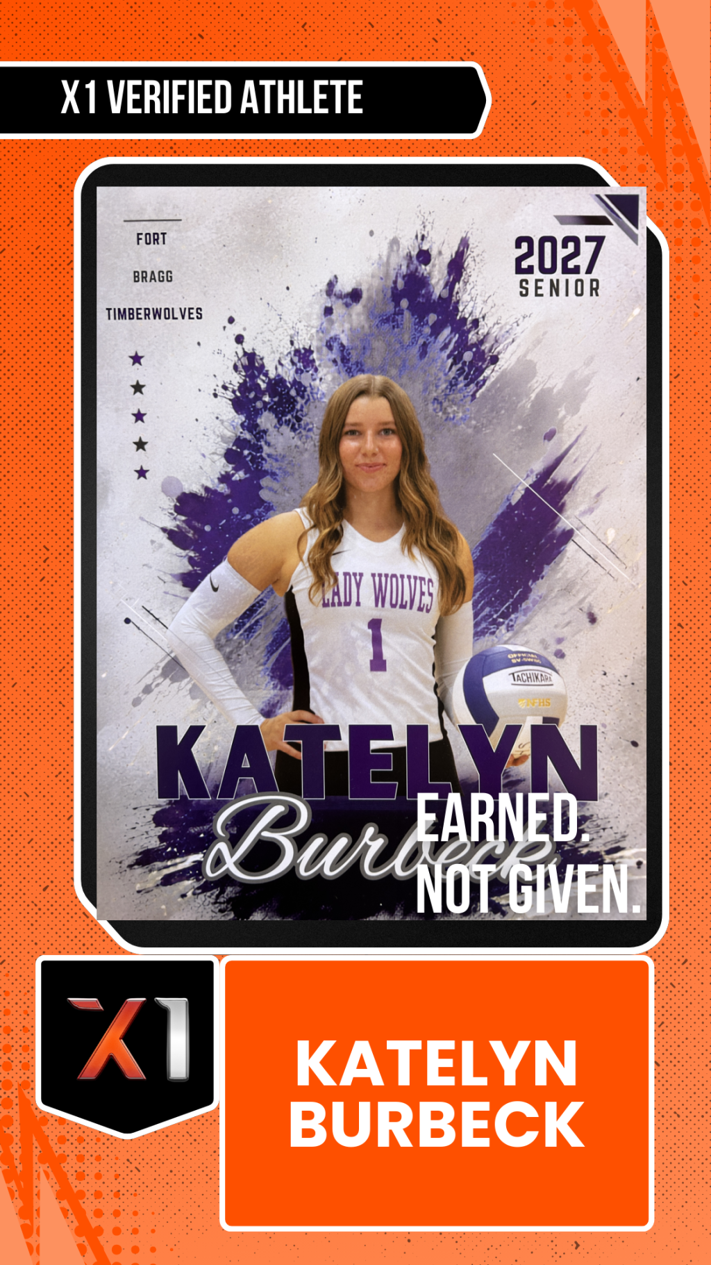 EXACT X1 player card for Katelyn Burbeck