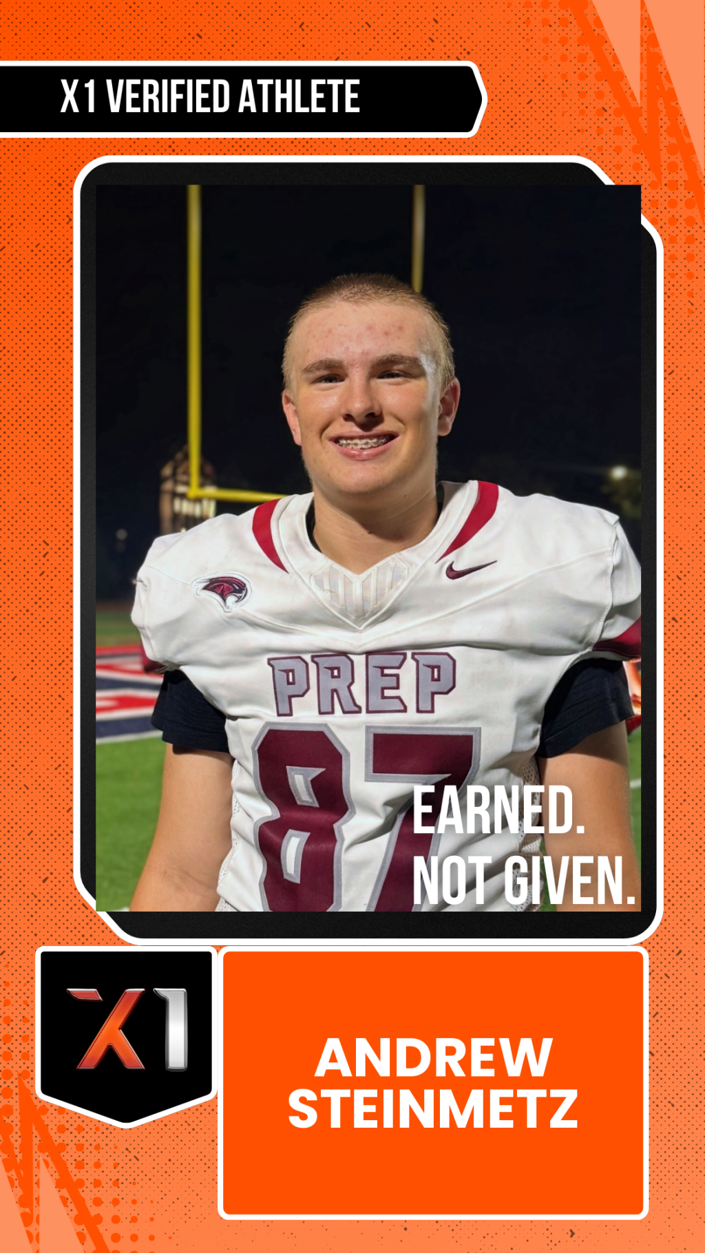 EXACT X1 player card for Andrew Steinmetz