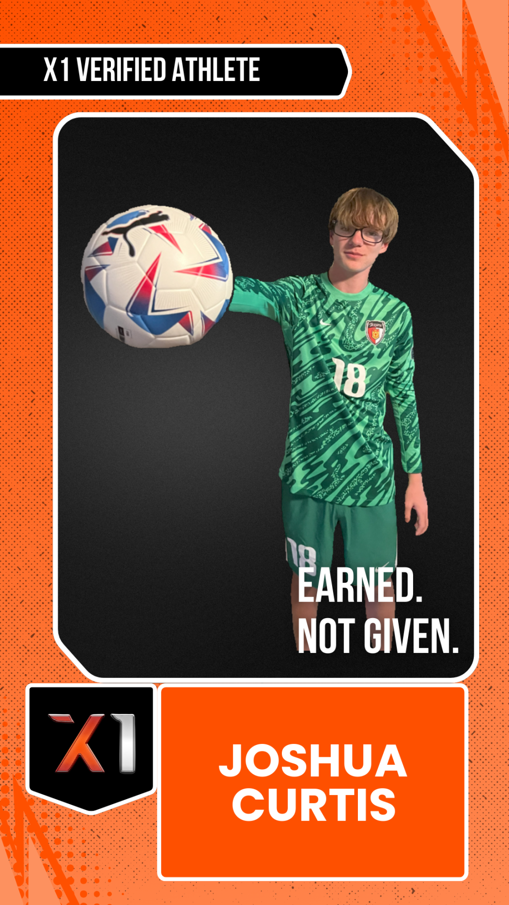 EXACT X1 player card for Joshua Curtis