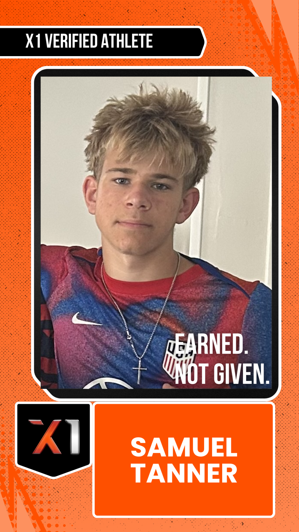 EXACT X1 player card for Samuel Tanner