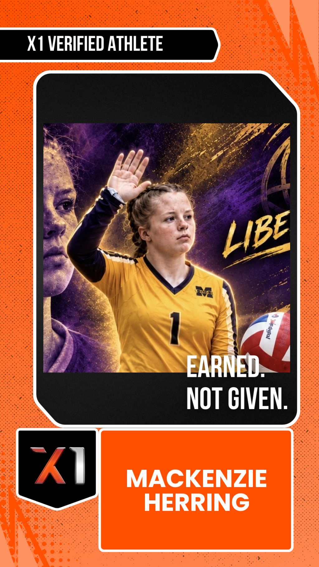 EXACT X1 player card for Mackenzie Herring