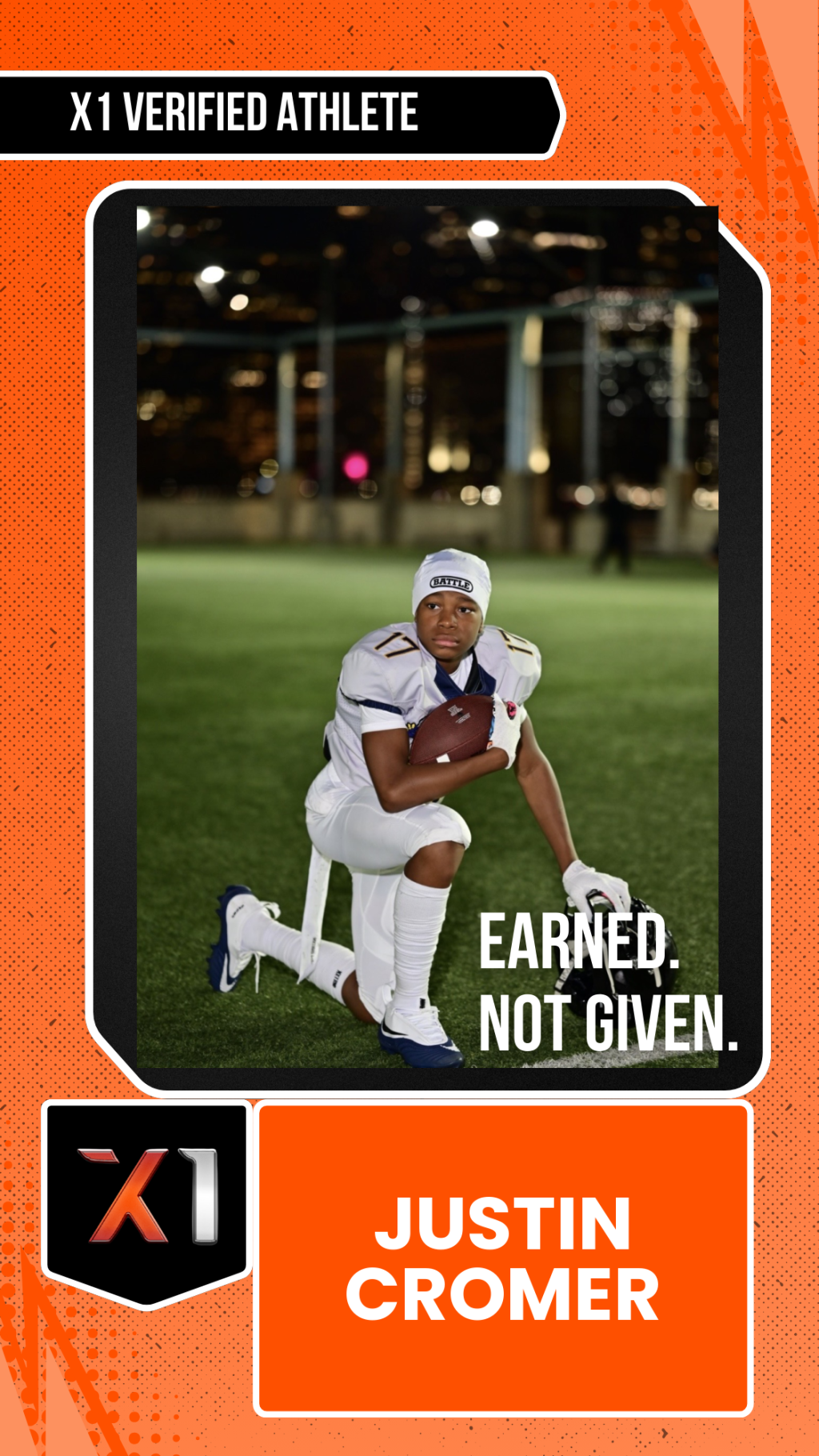 EXACT X1 player card for Justin Cromer