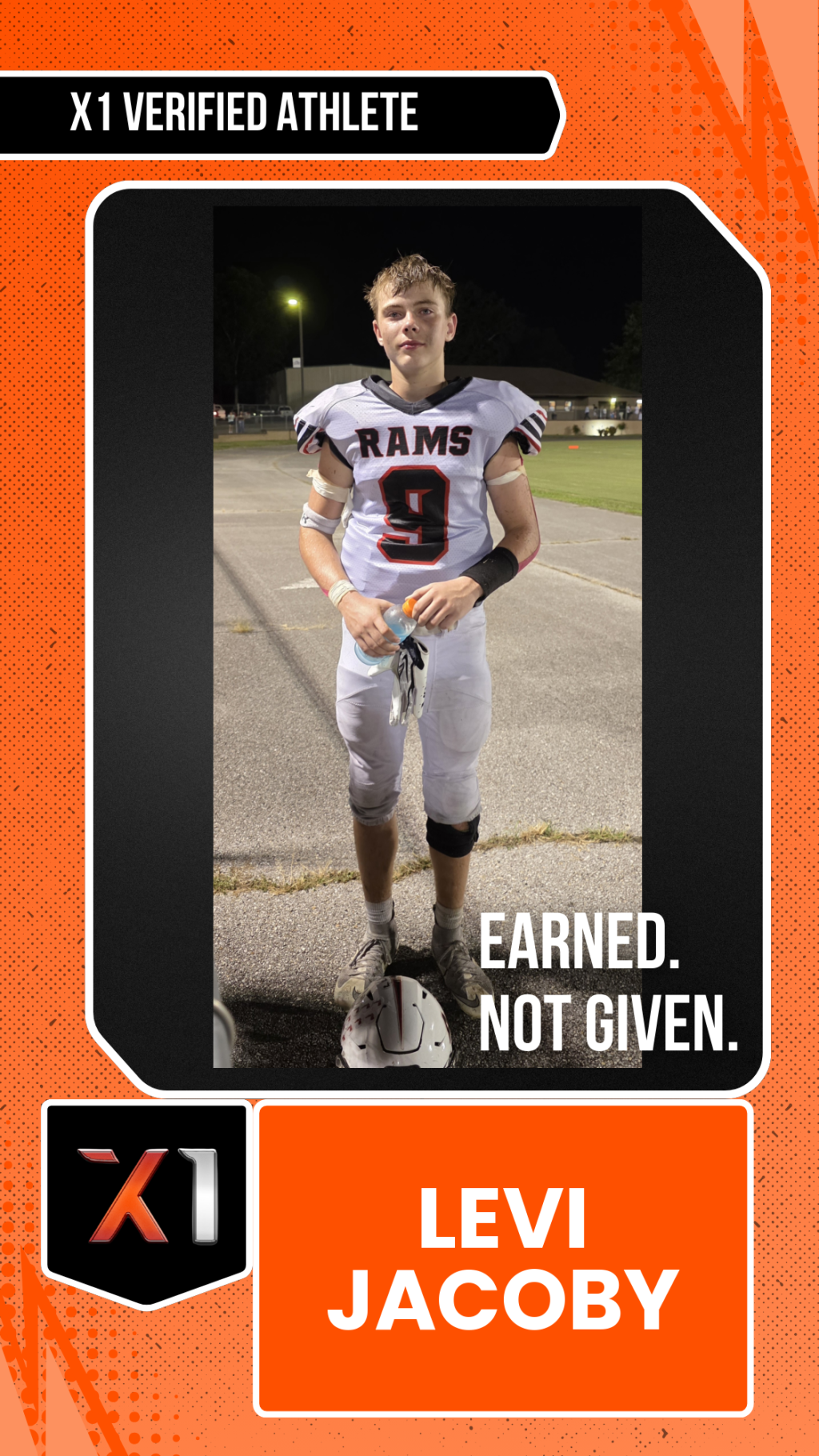 EXACT X1 player card for Levi Jacoby