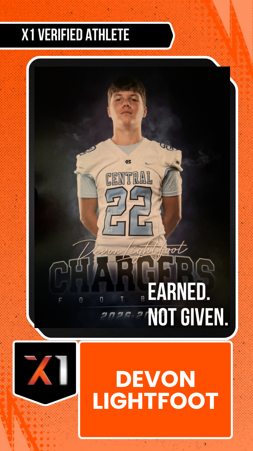 EXACT X1 player card for Devon Lightfoot